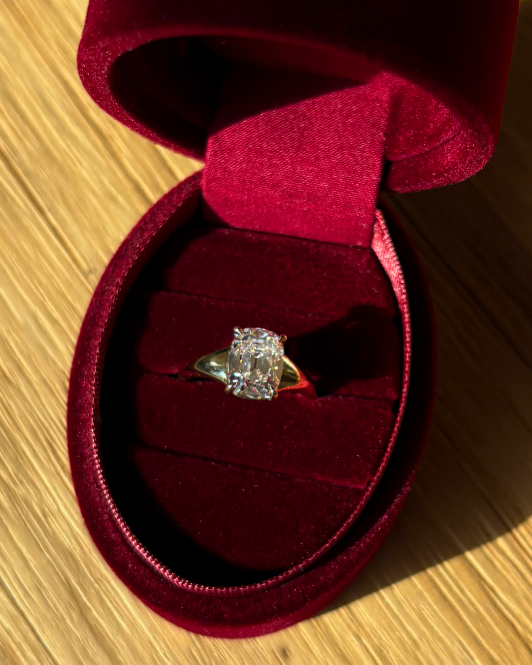 2.57ct Old Mine Cut Lab Dove Ring