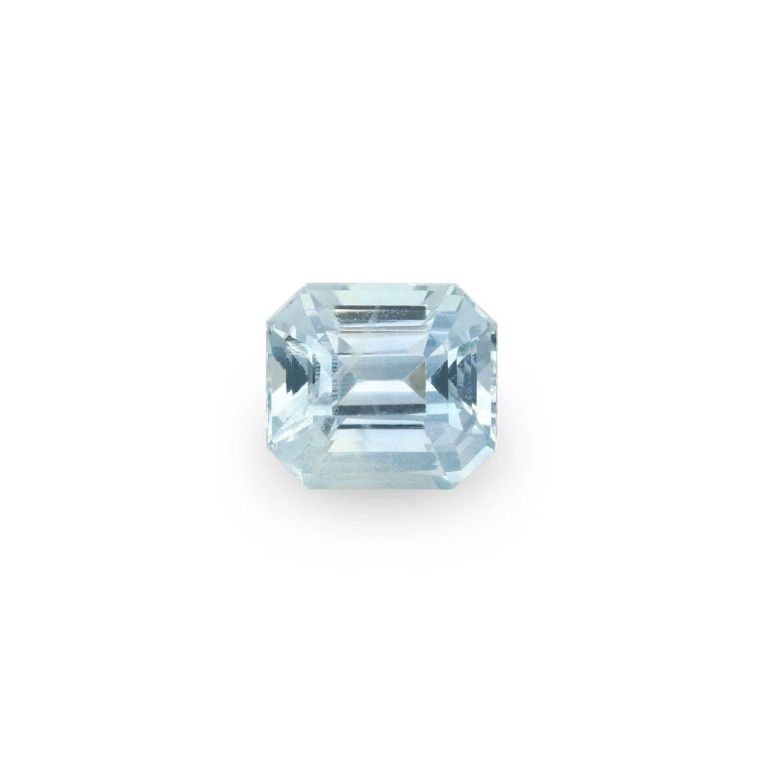 Bespoke 2.58ct Pale Light Blue Sapphire Asscher Cut