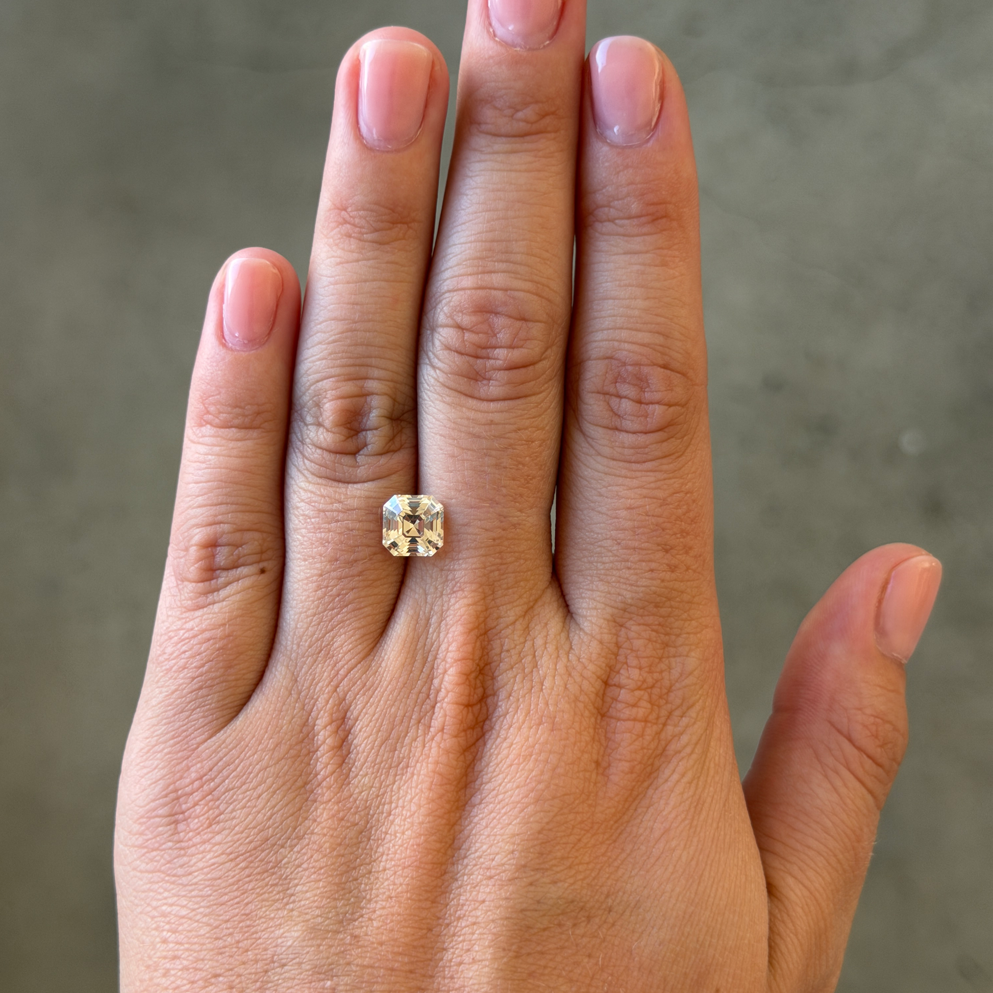 Bespoke 2.60ct Asscher Cut Peach Sapphire