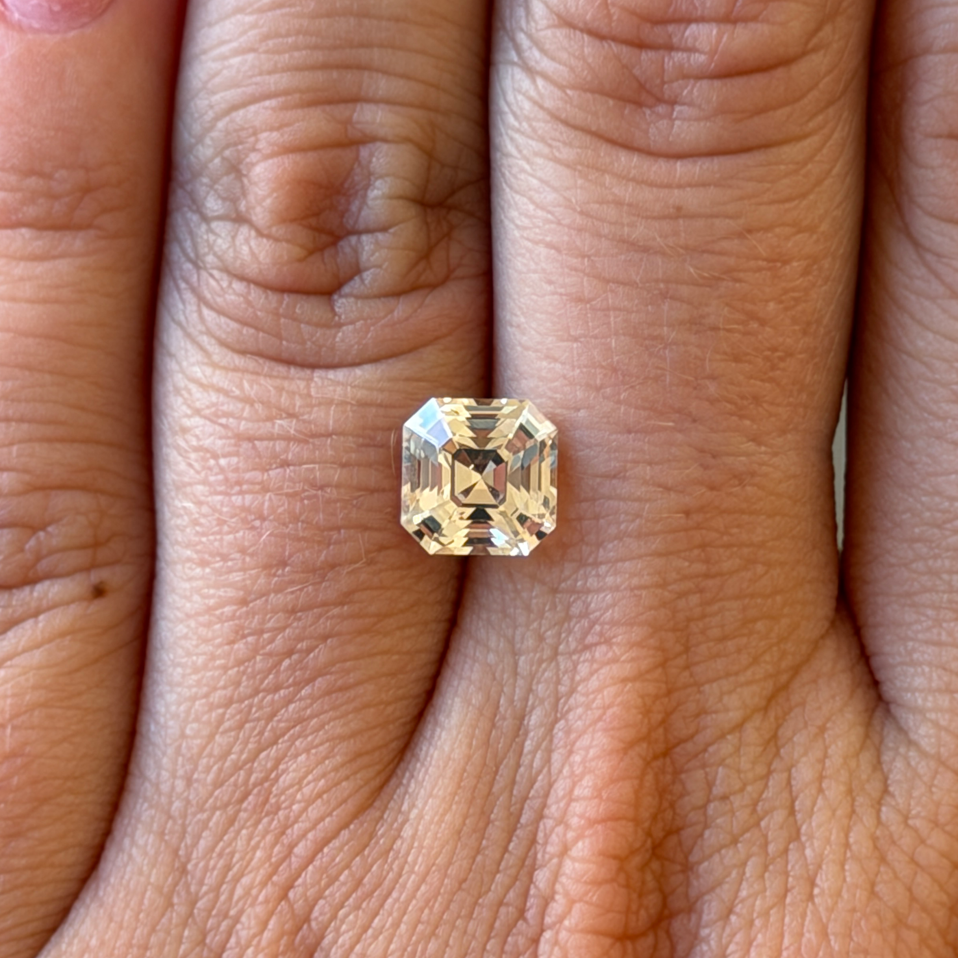 Bespoke 2.60ct Asscher Cut Peach Sapphire