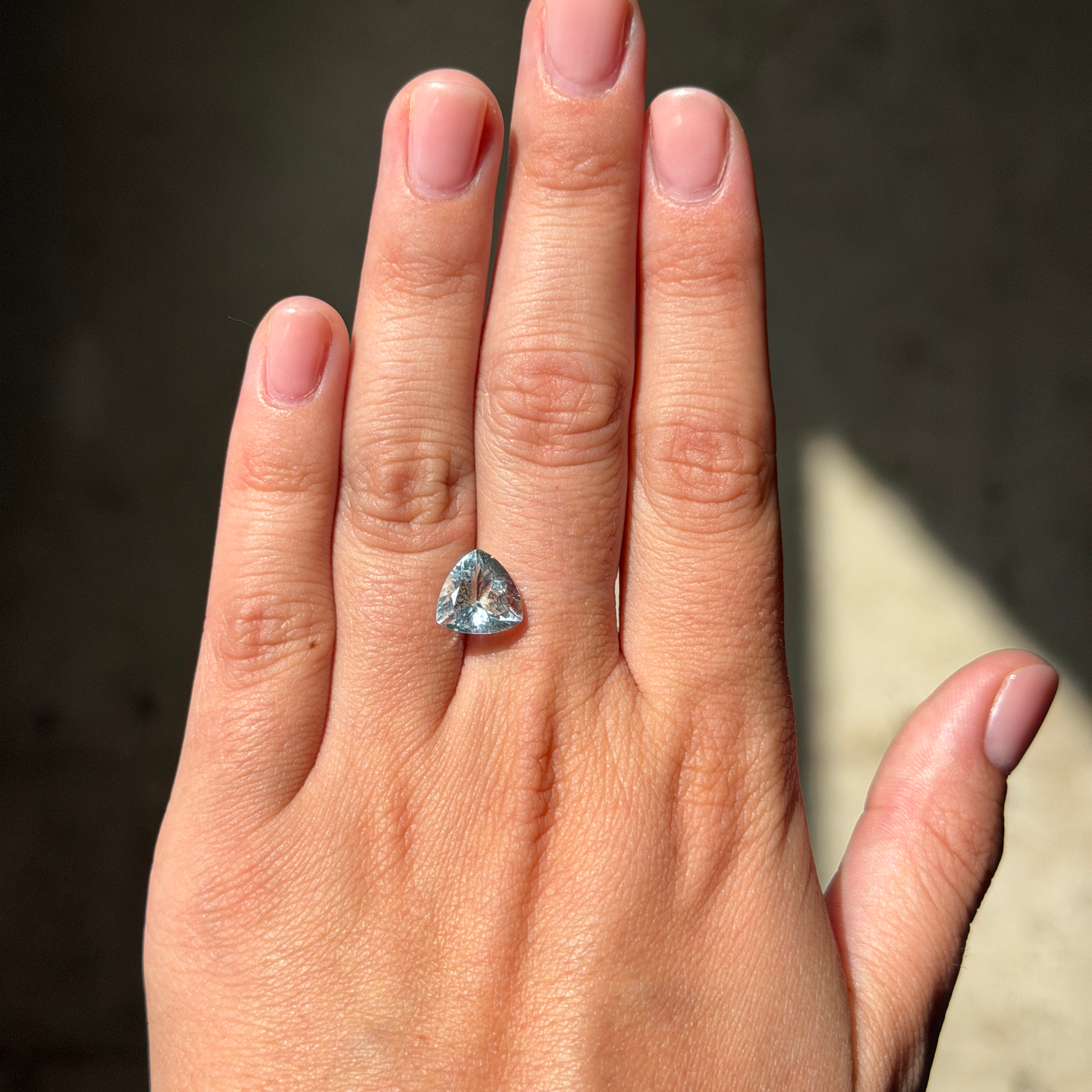Bespoke 2.76ct Trilliant Light Aquamarine