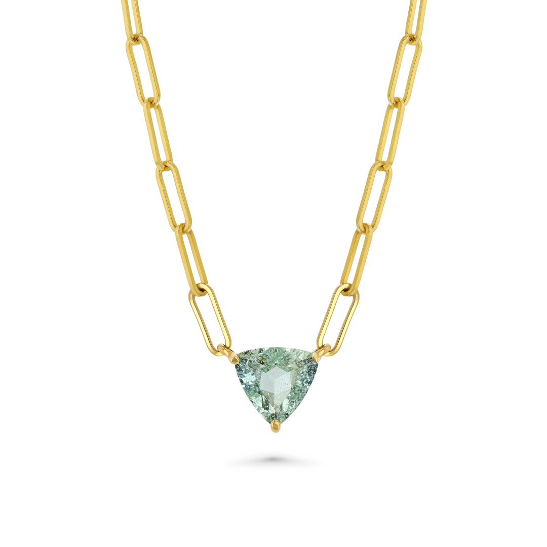 2.70ct Aquamarine Trilliant Necklace