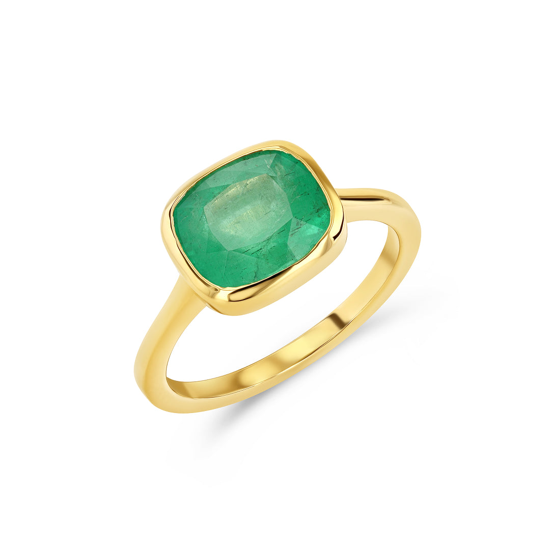 2.87ct Emerald Bezel Ring