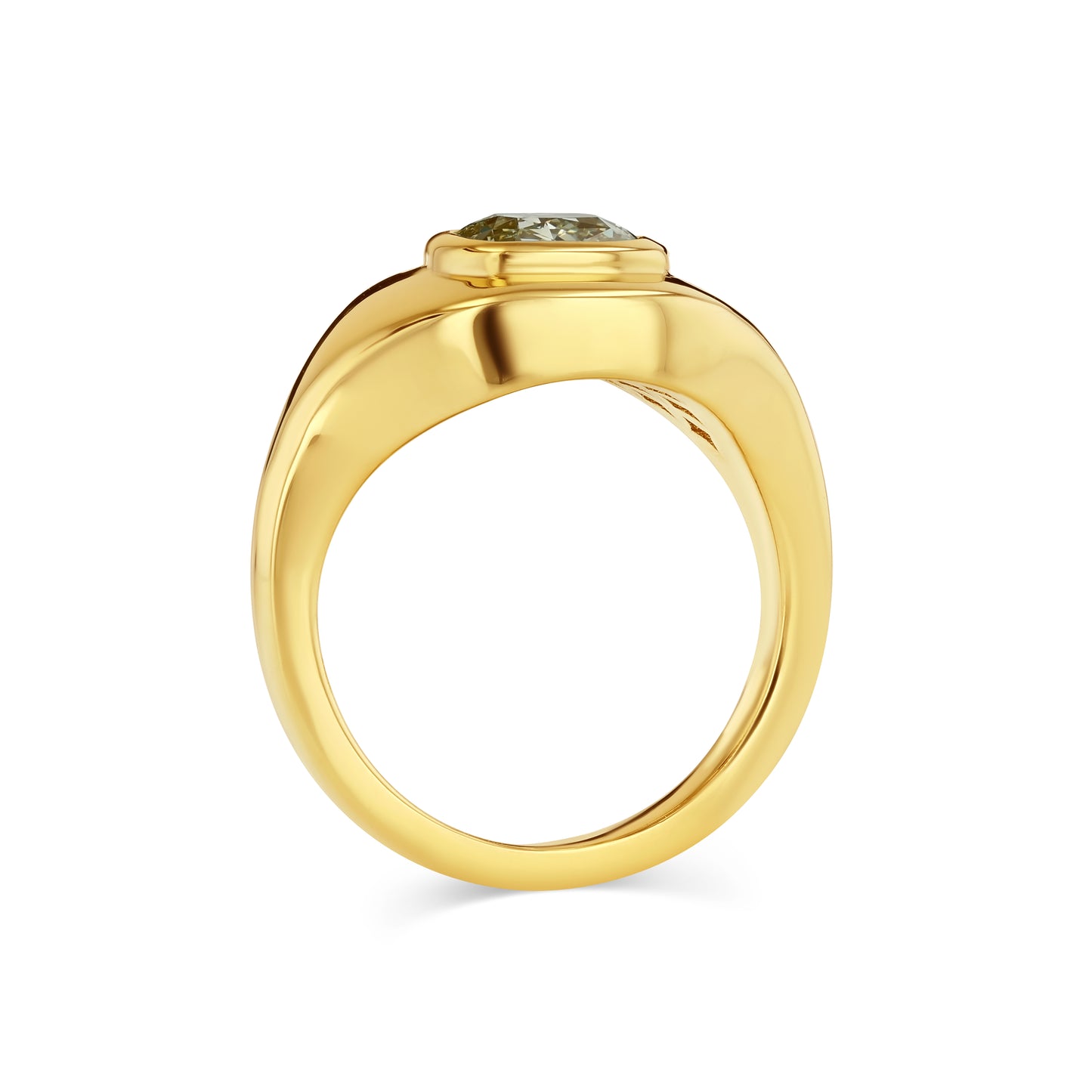 1.04CT YELLOW DIAMOND RIPPLE RING