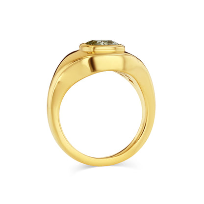 1.04CT YELLOW DIAMOND RIPPLE RING