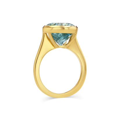 Tilted Pear Aquamarine Ring