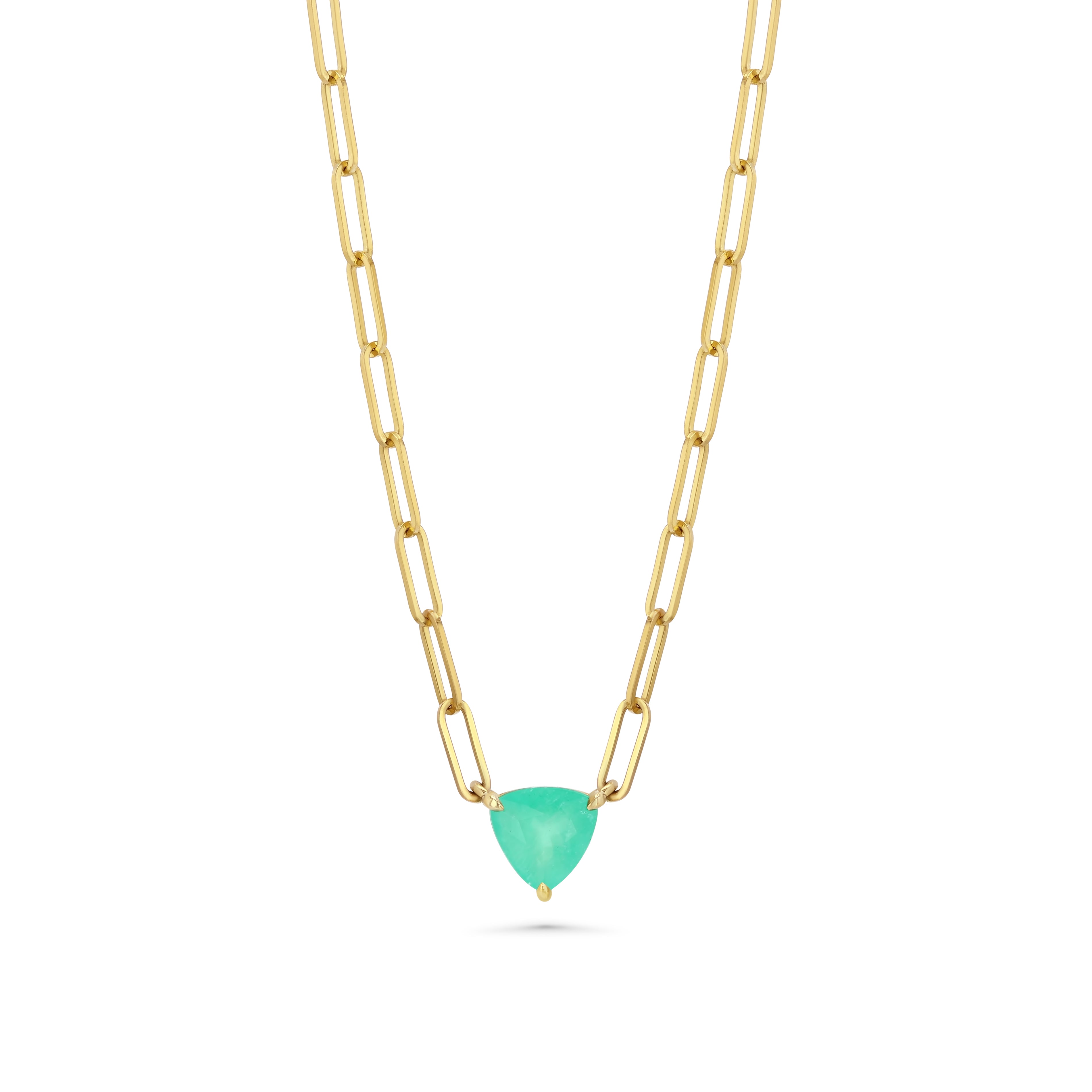 2.36ct Colombian Emerald Trilliant Necklace