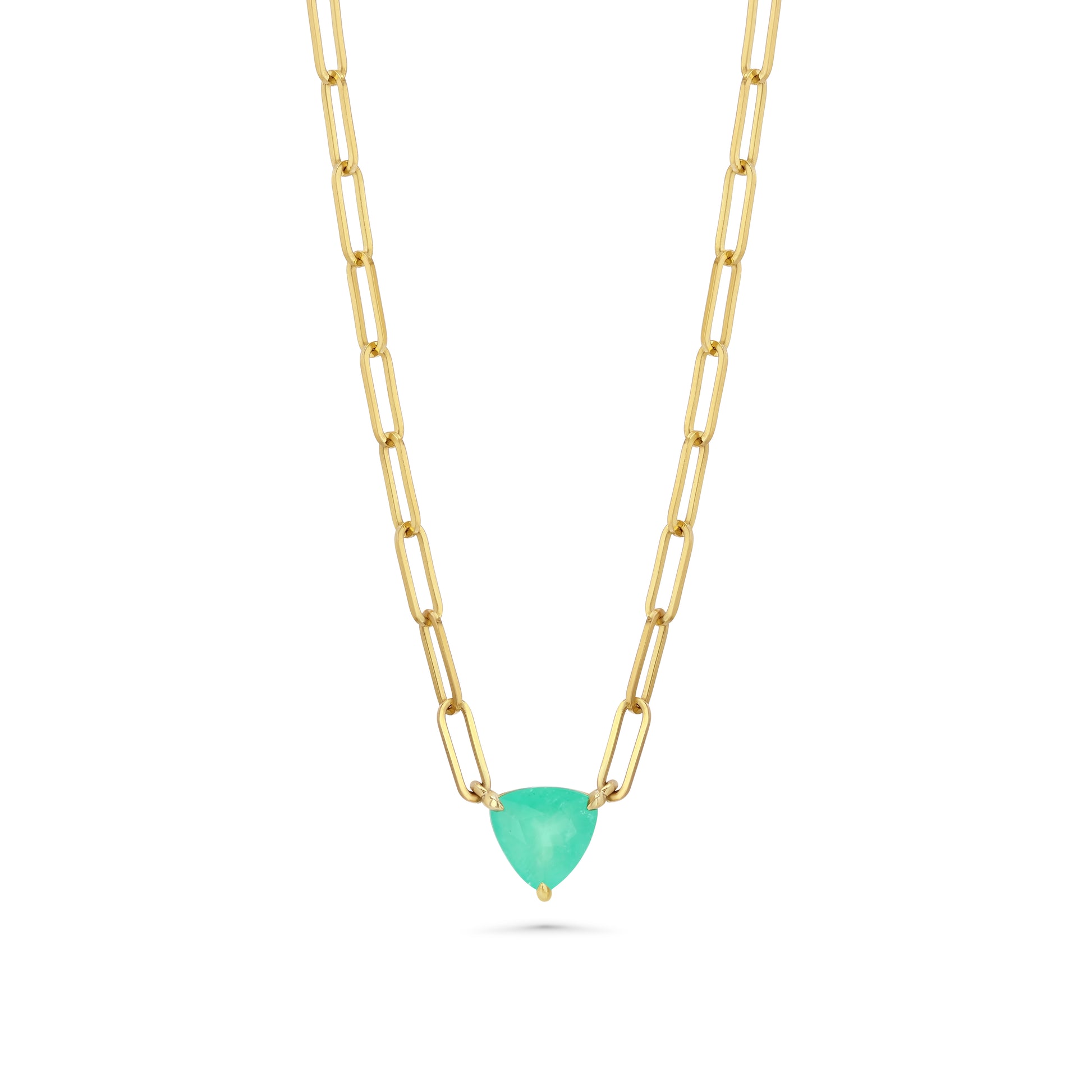 2.36ct Colombian Emerald Trilliant Necklace