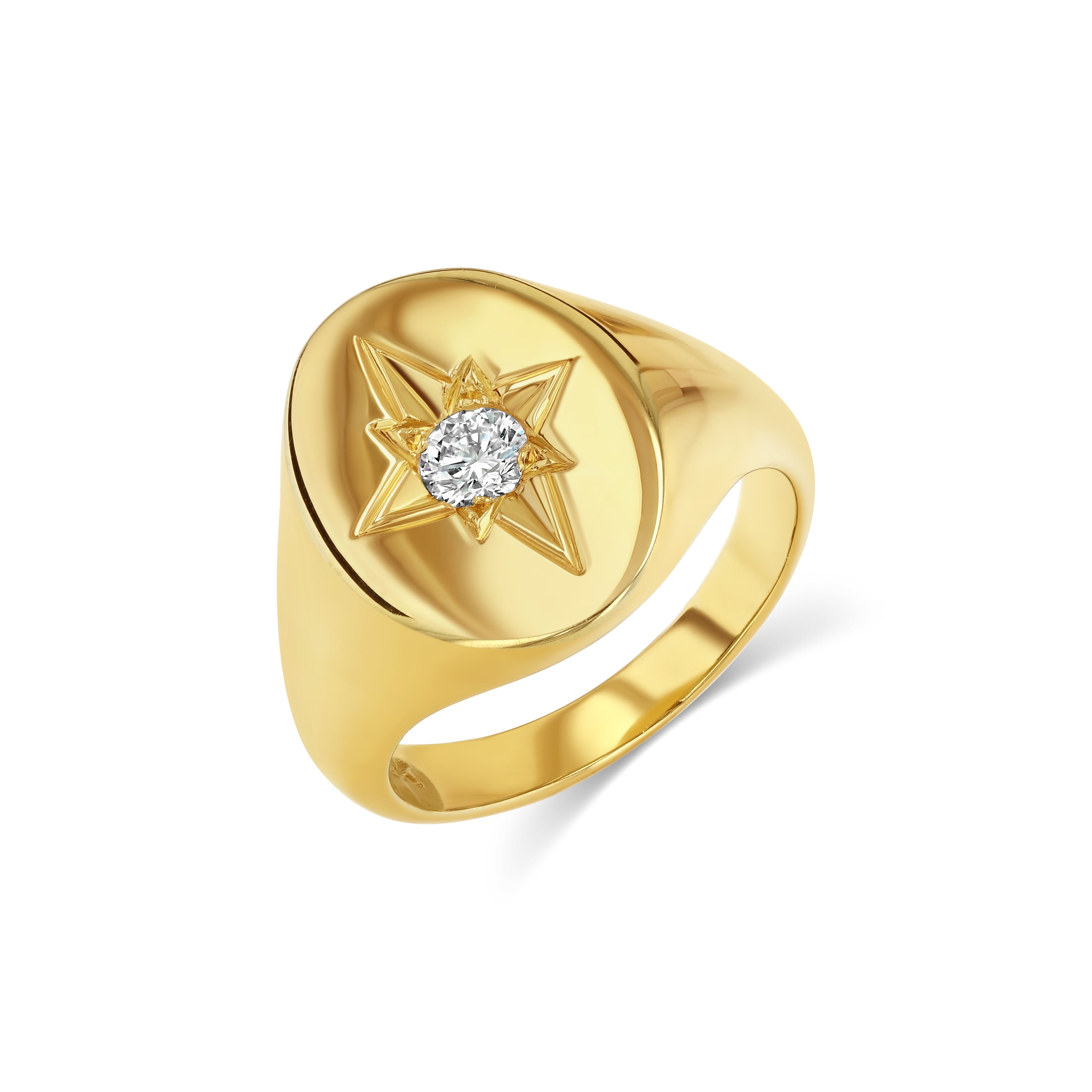GRAND DIAMOND NORTH STAR SIGNET RING