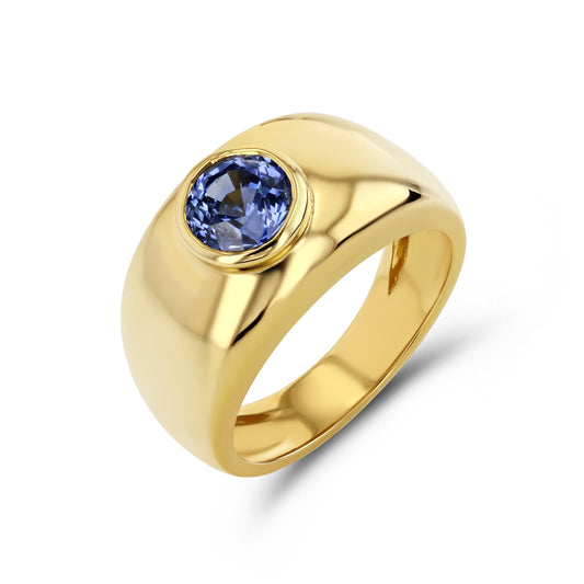 ROUND SAPPHIRE BEZEL SET CLOUD RING