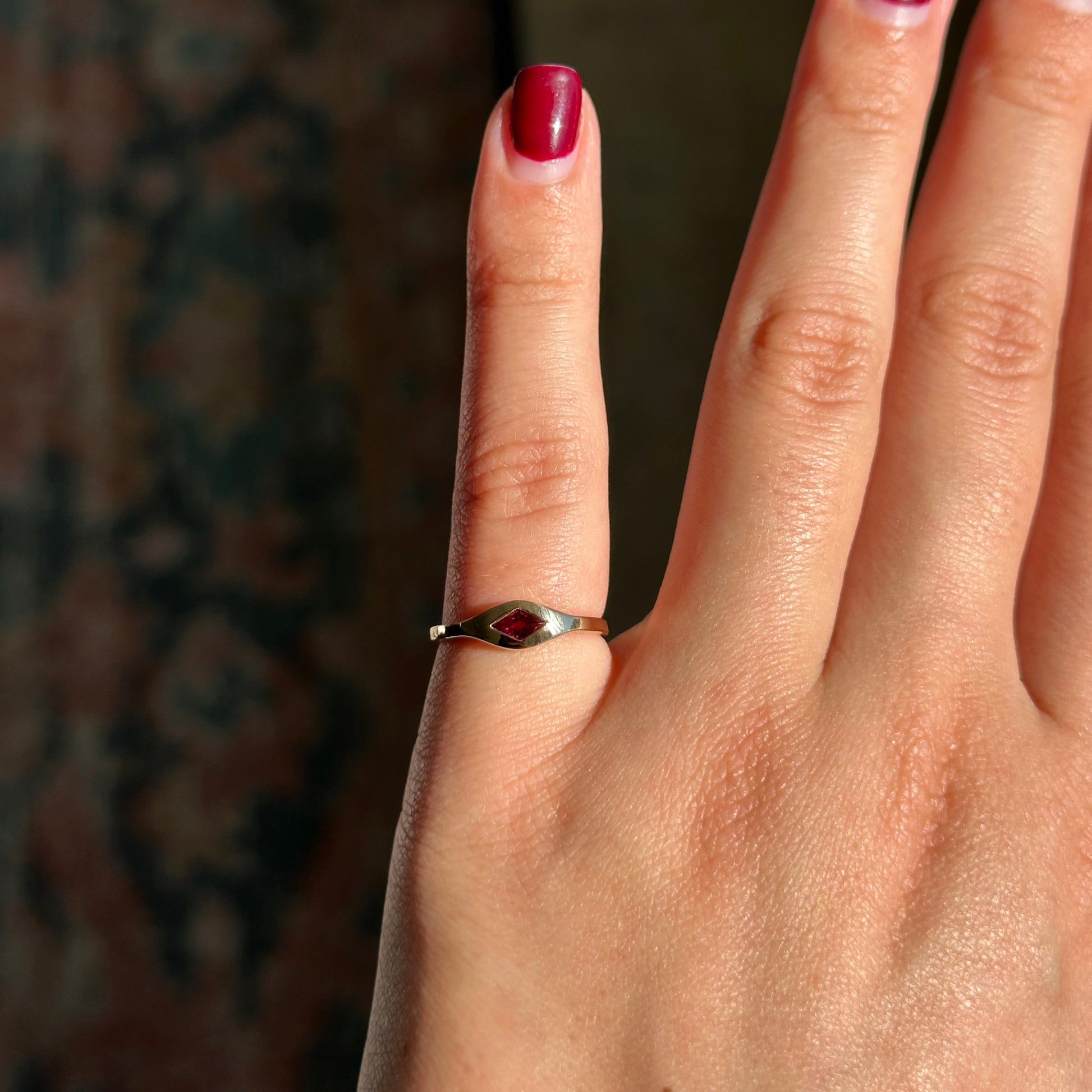 Anthill Garnet Signet Ring