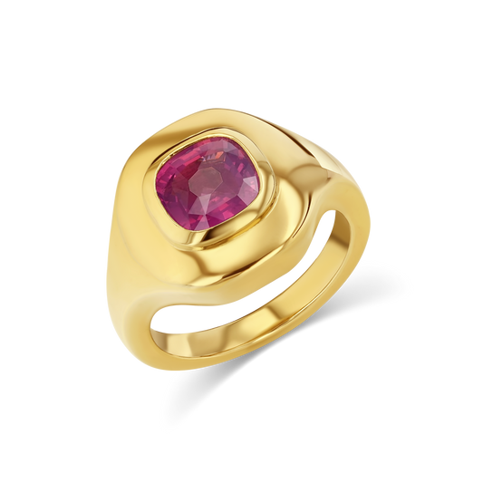 1.48CT PINK SAPPHIRE RIPPLE RING