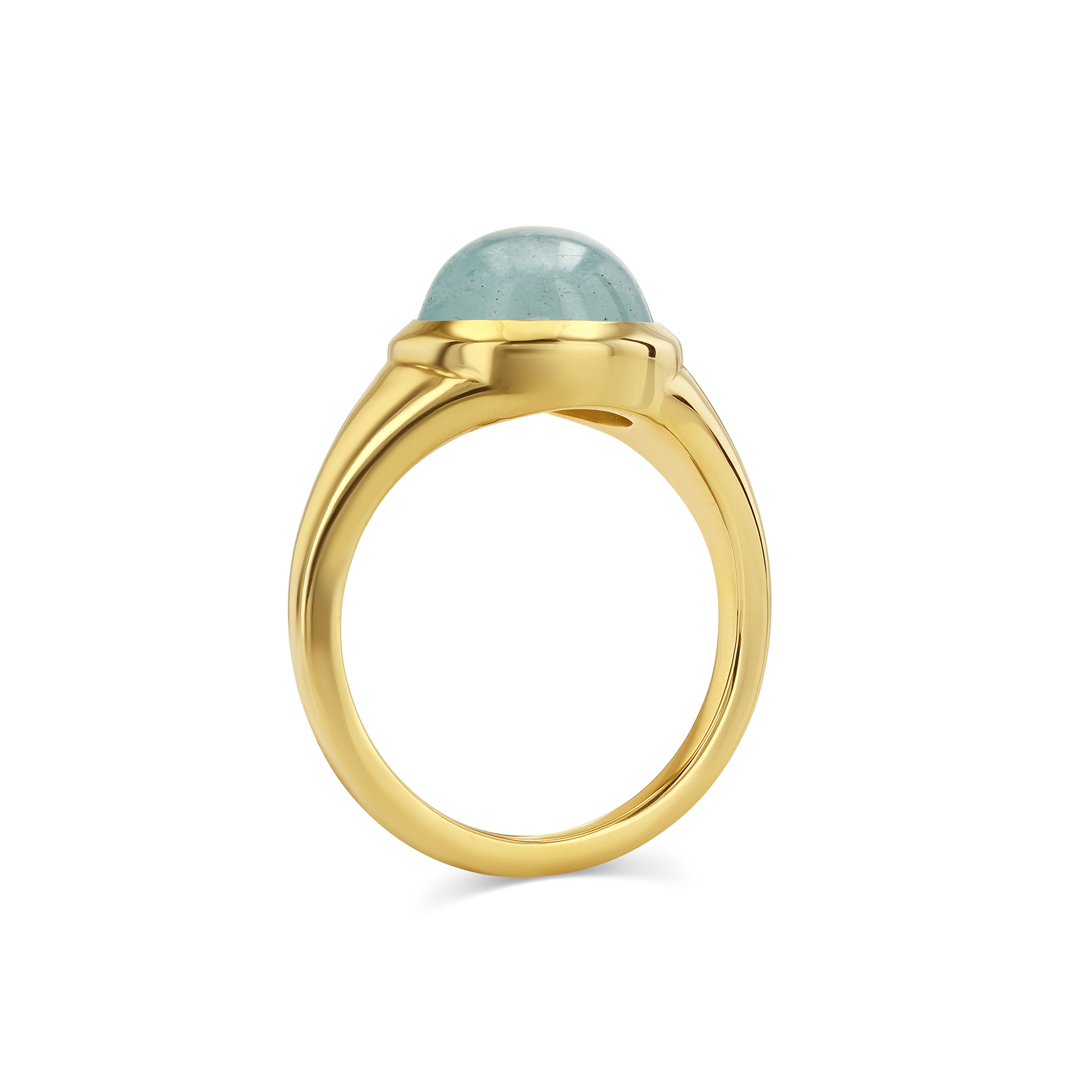 3.05ct Aquamarine Cabochon Signet Ring