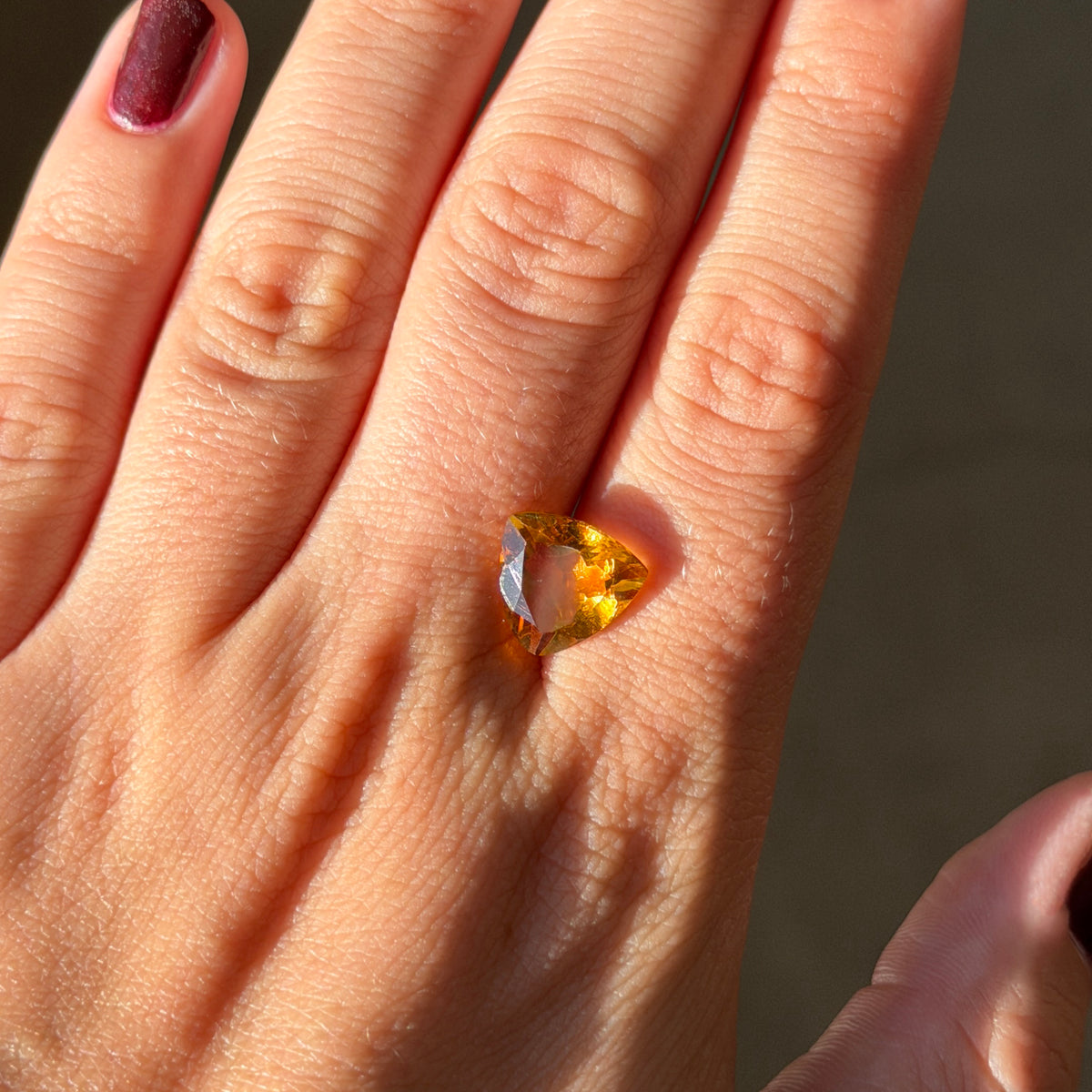 3.47ct Golden Yellow Citrine Trilliant