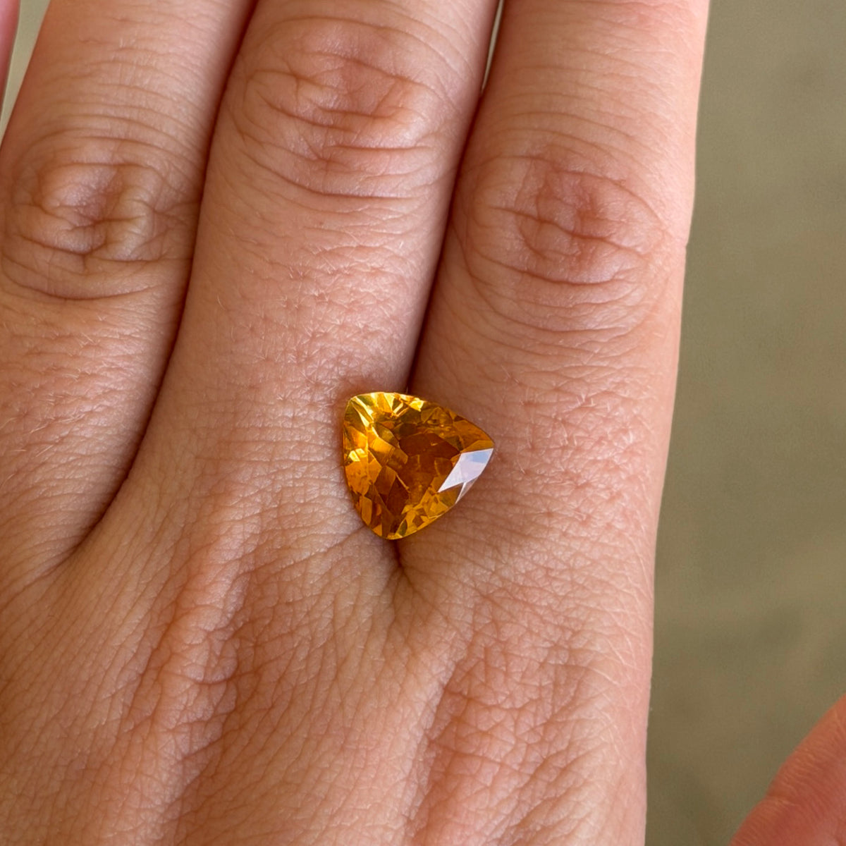 3.47ct Golden Yellow Citrine Trilliant