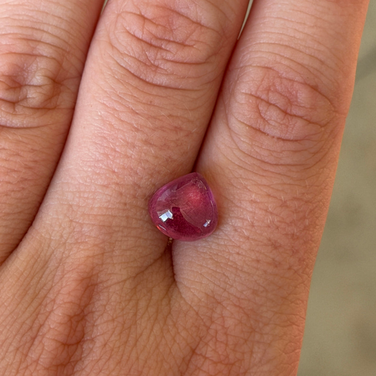 3.47ct Pear Pink Tourmaline Cabochon