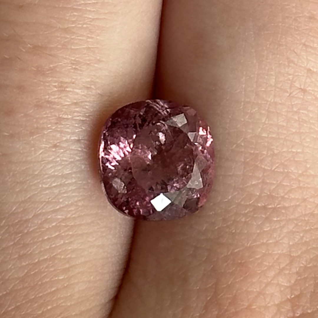 Bespoke 3.64ct Purplish-Pink Rhodolite Garnet Cushion Cut