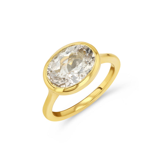 3.77CT PINK BERYL BEZEL RING