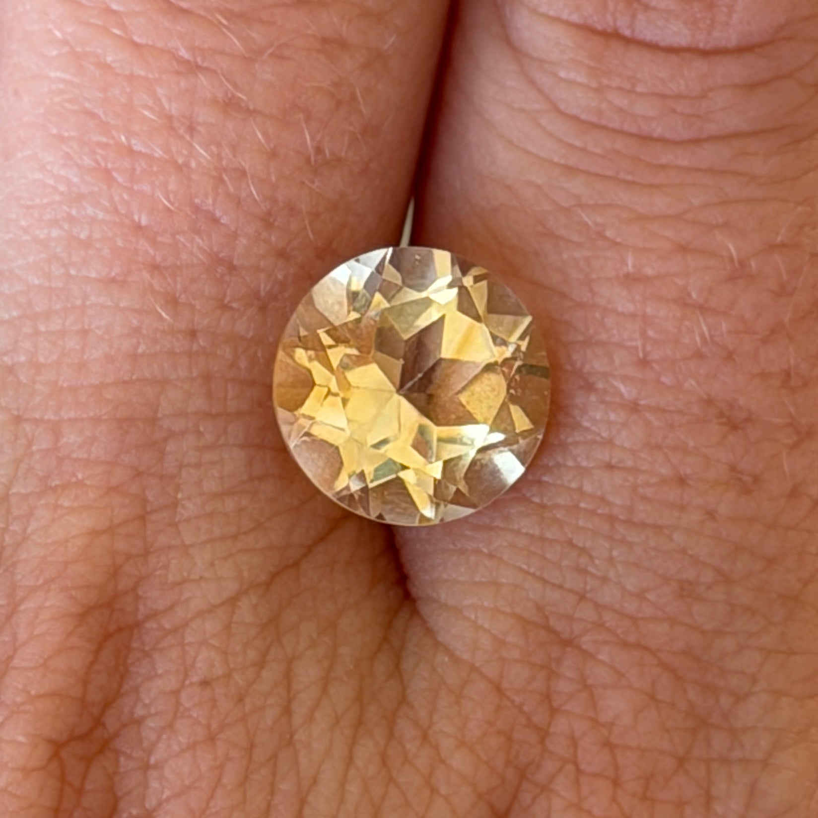 3.97ct Round Light Yellow Citrine