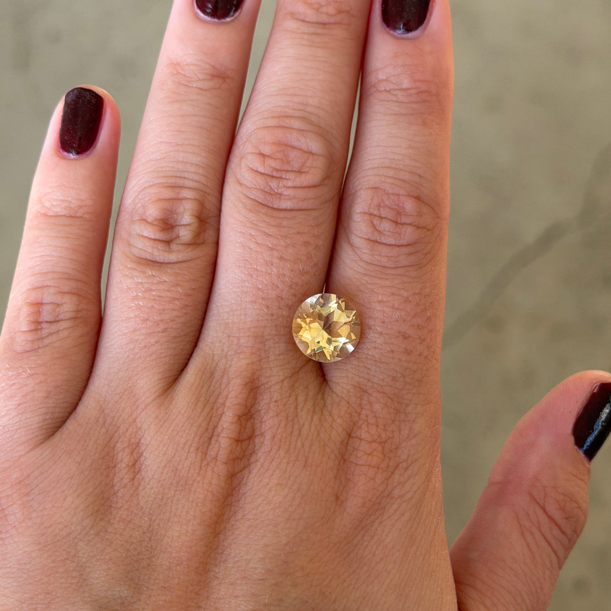 3.97ct Round Light Yellow Citrine