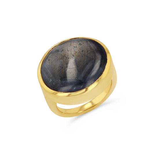 33.52ct Star Sapphire Cabochon Bezel Ring