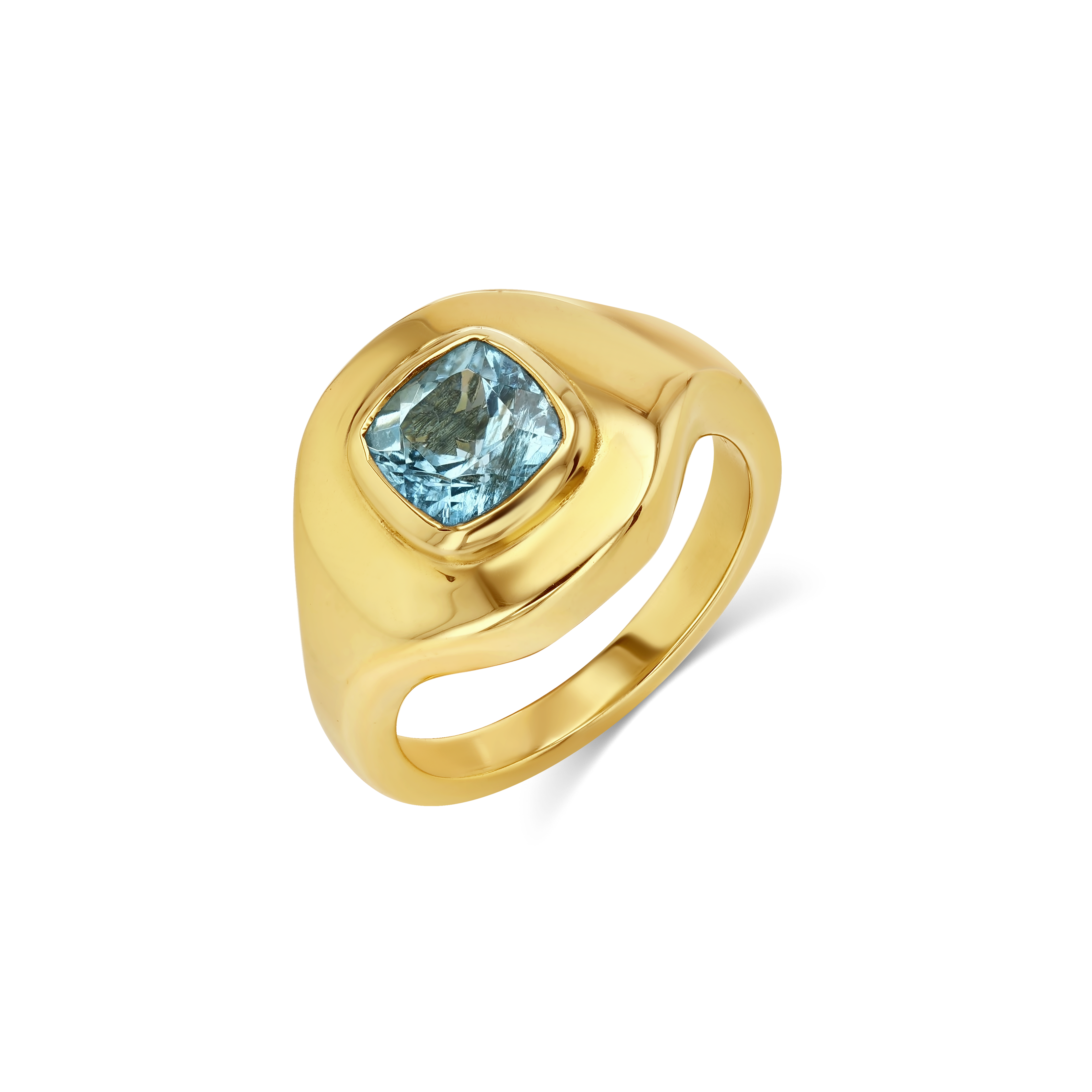 Aquamarine Ripple Ring