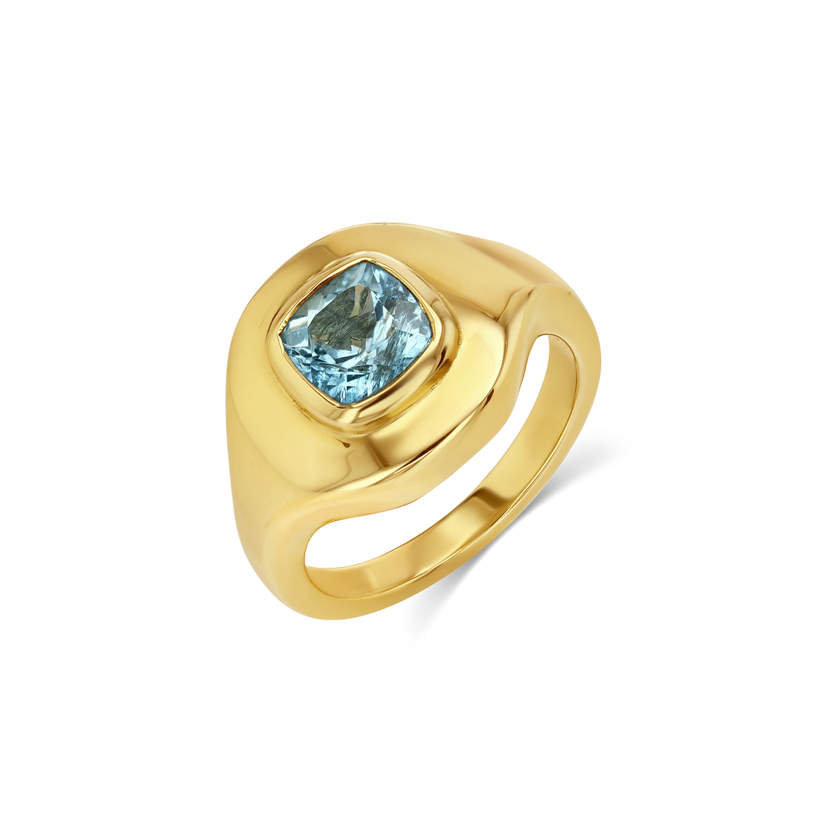 Aquamarine Ripple Ring