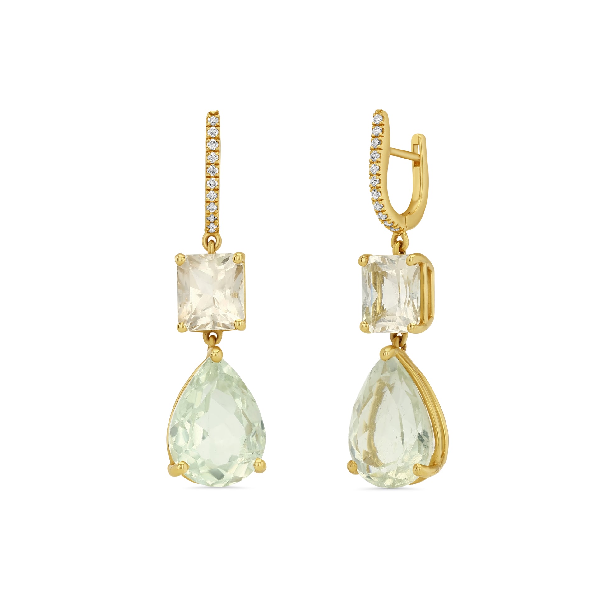 Green Amethyst & Topaz Drop Earrings