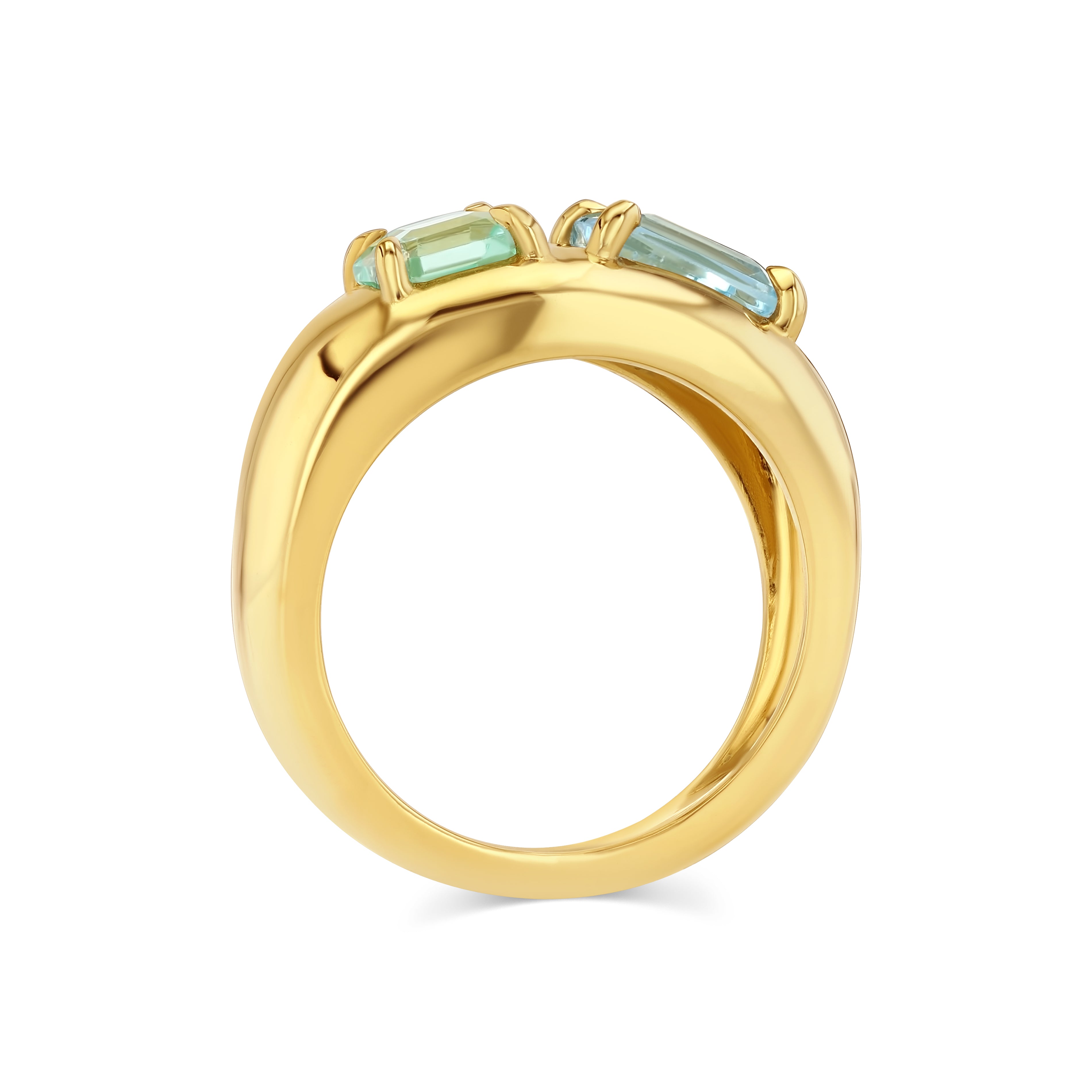 Toi et Moi Beryl and Aquamarine Cloud Ring