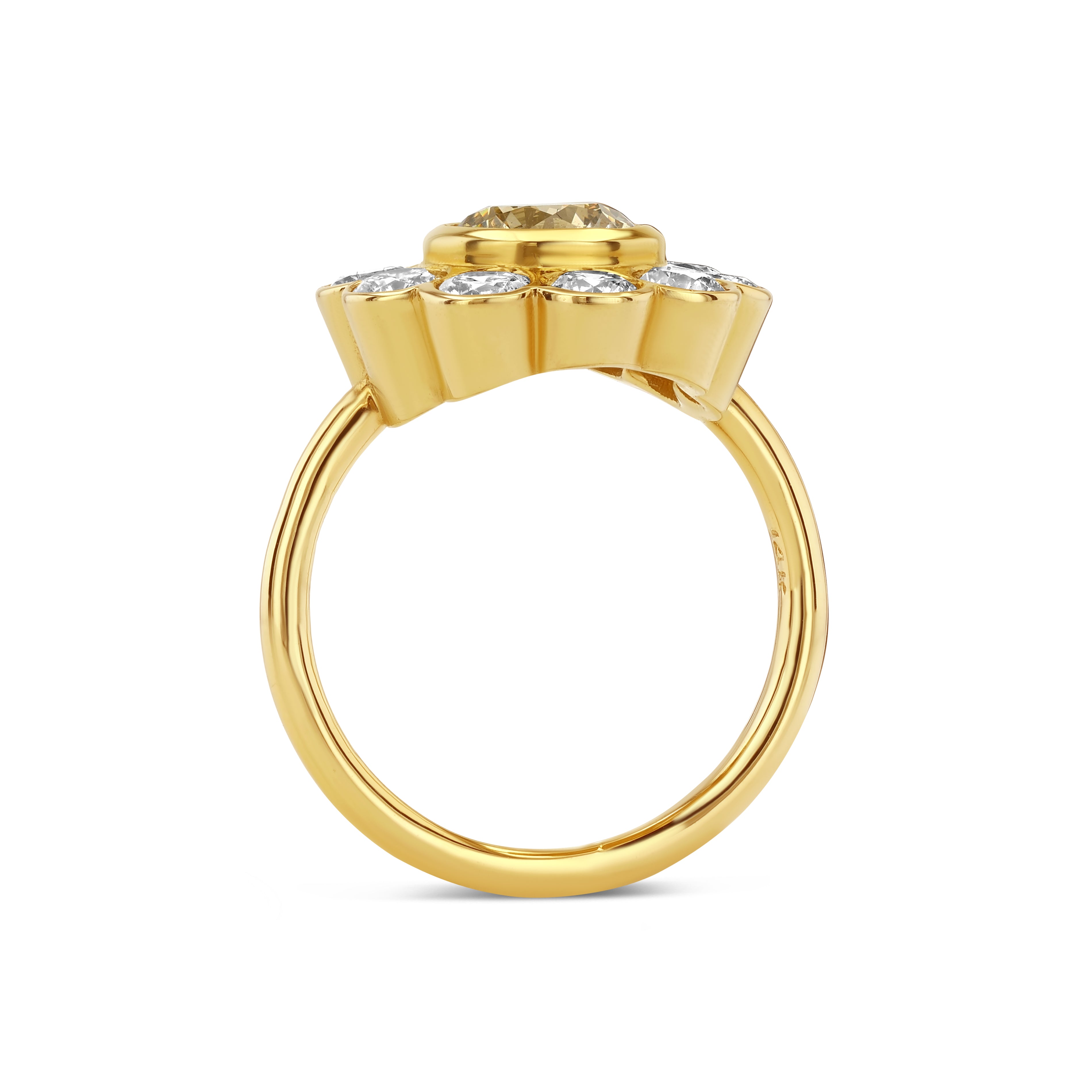 1.10ct Brown Diamond Flower Ring