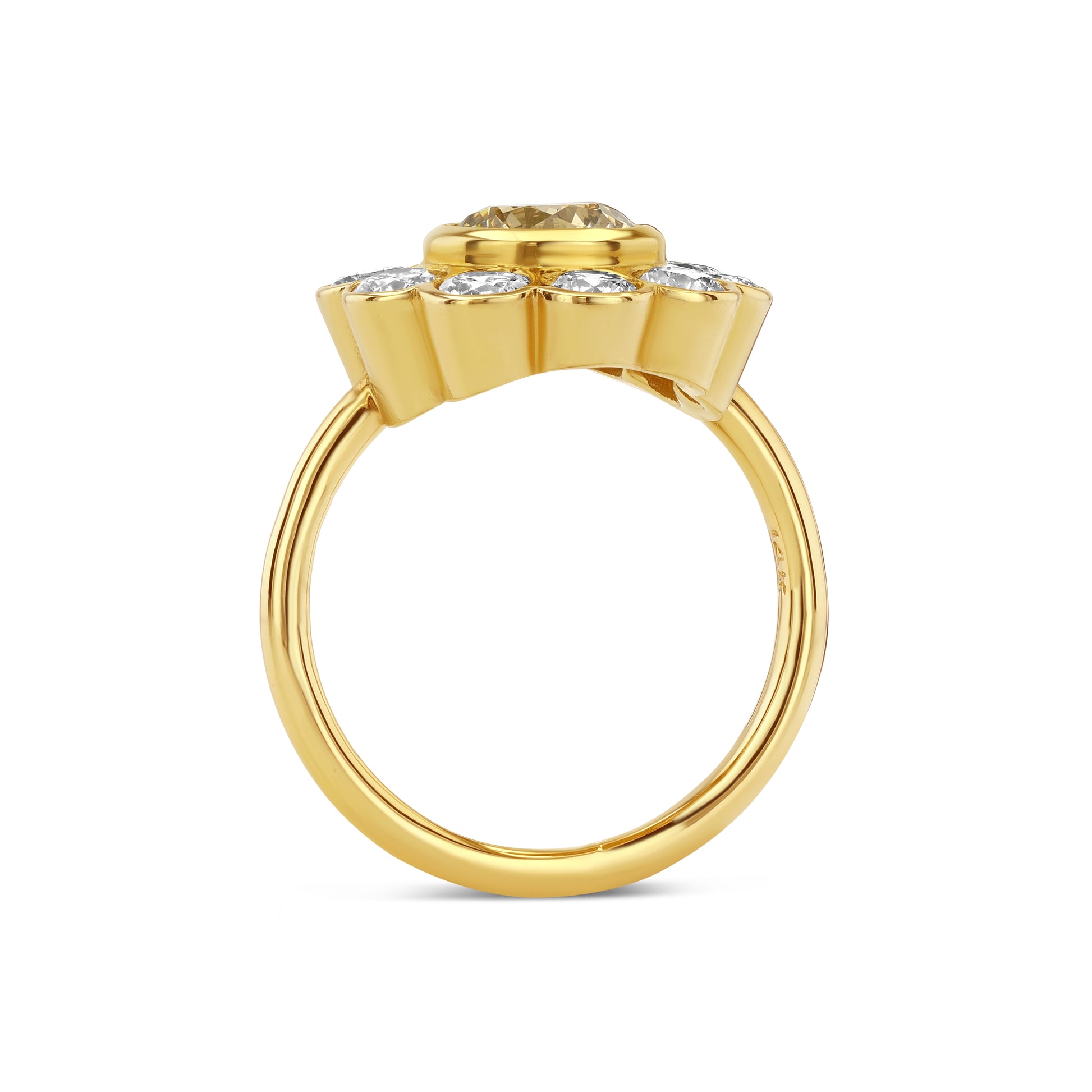 1.10ct Brown Diamond Flower Ring