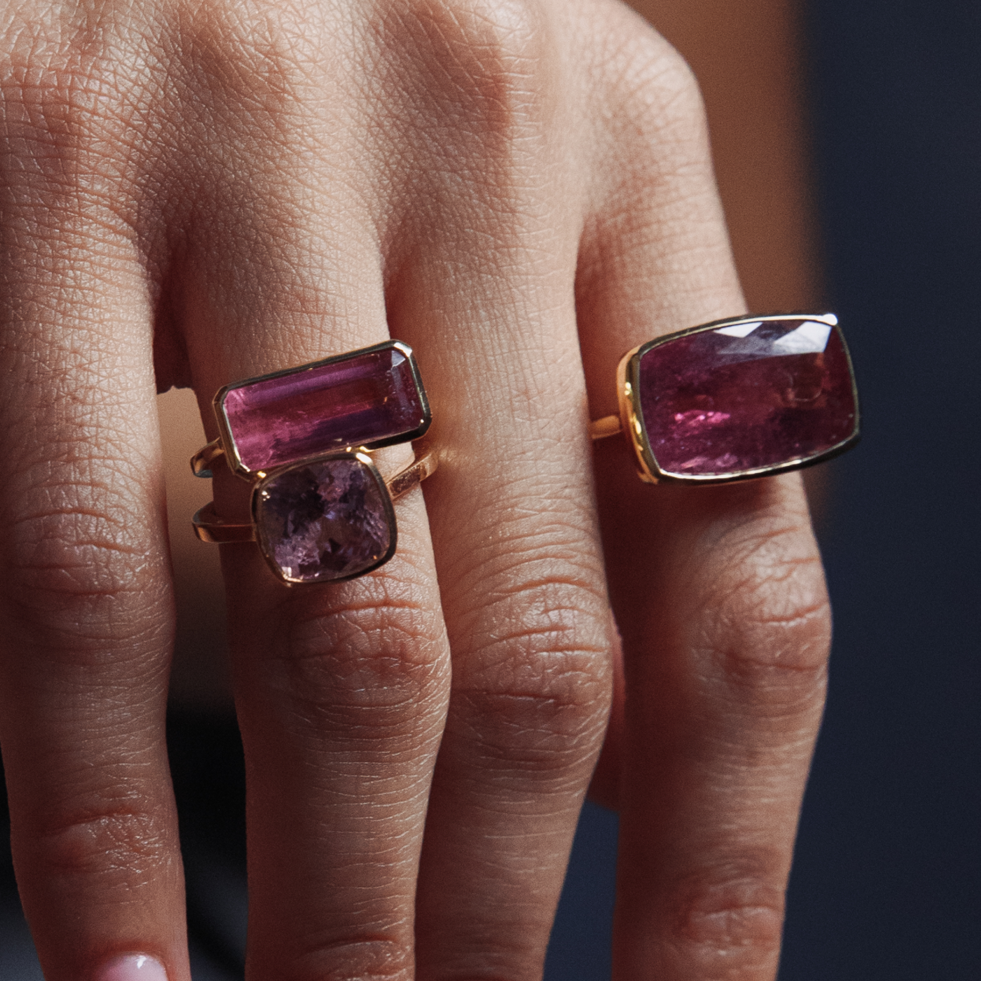 4.26ct Light Pink Tourmaline Cushion Bezel Ring