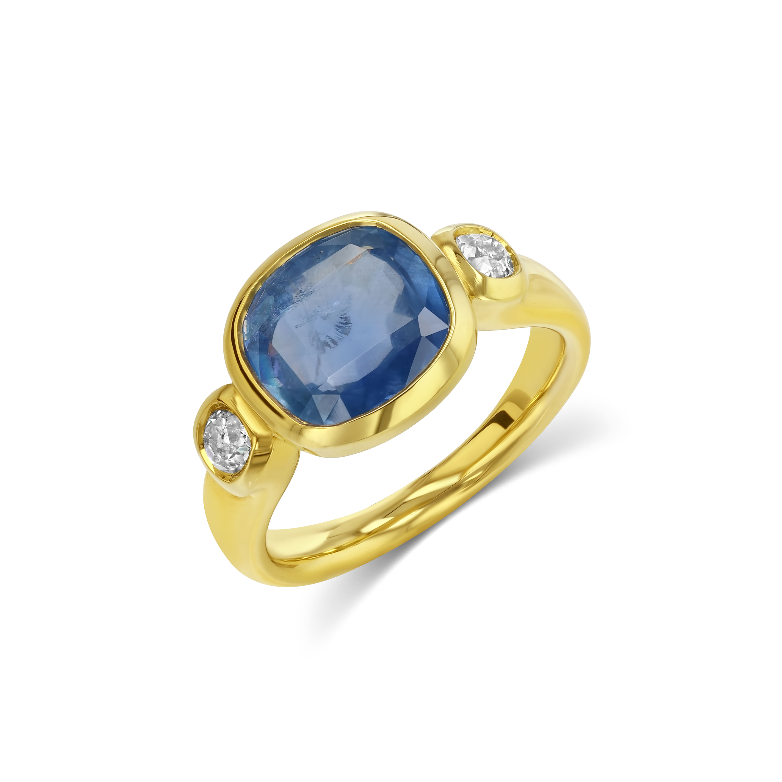 4.48ct Burma Sapphire & Diamond Floating Bezel Ring