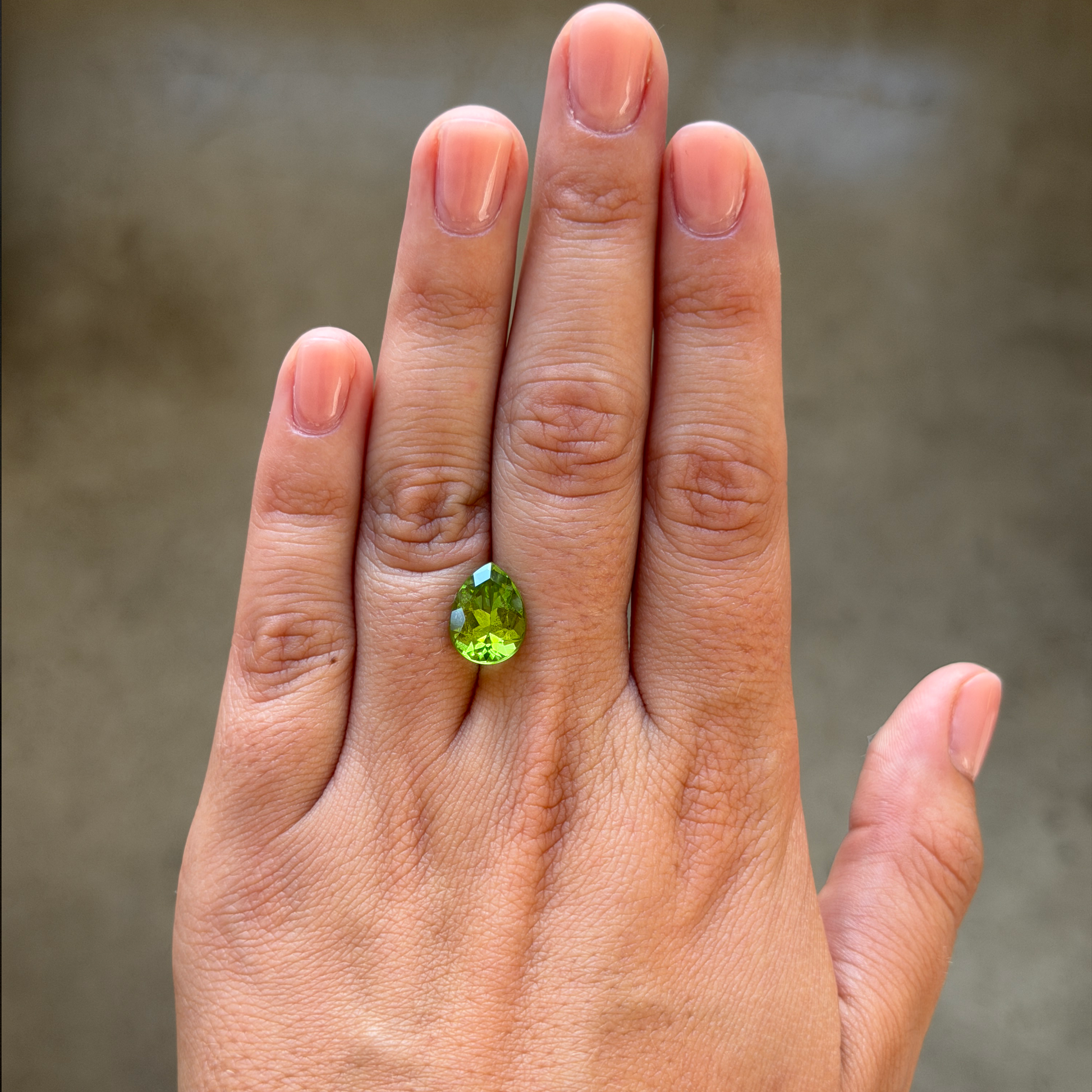 Bespoke 4.80ct Pear Cut Peridot