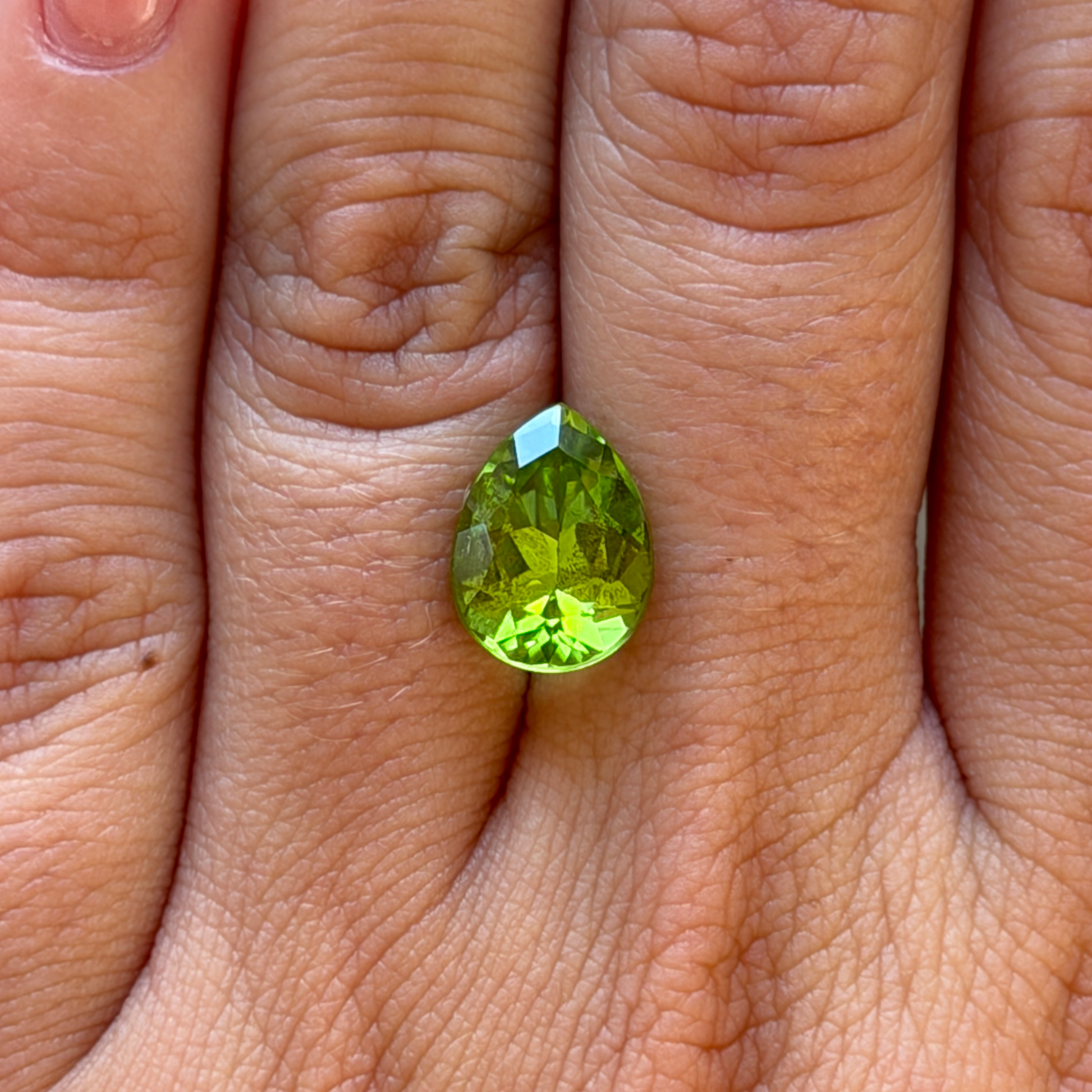 Bespoke 4.80ct Pear Cut Peridot