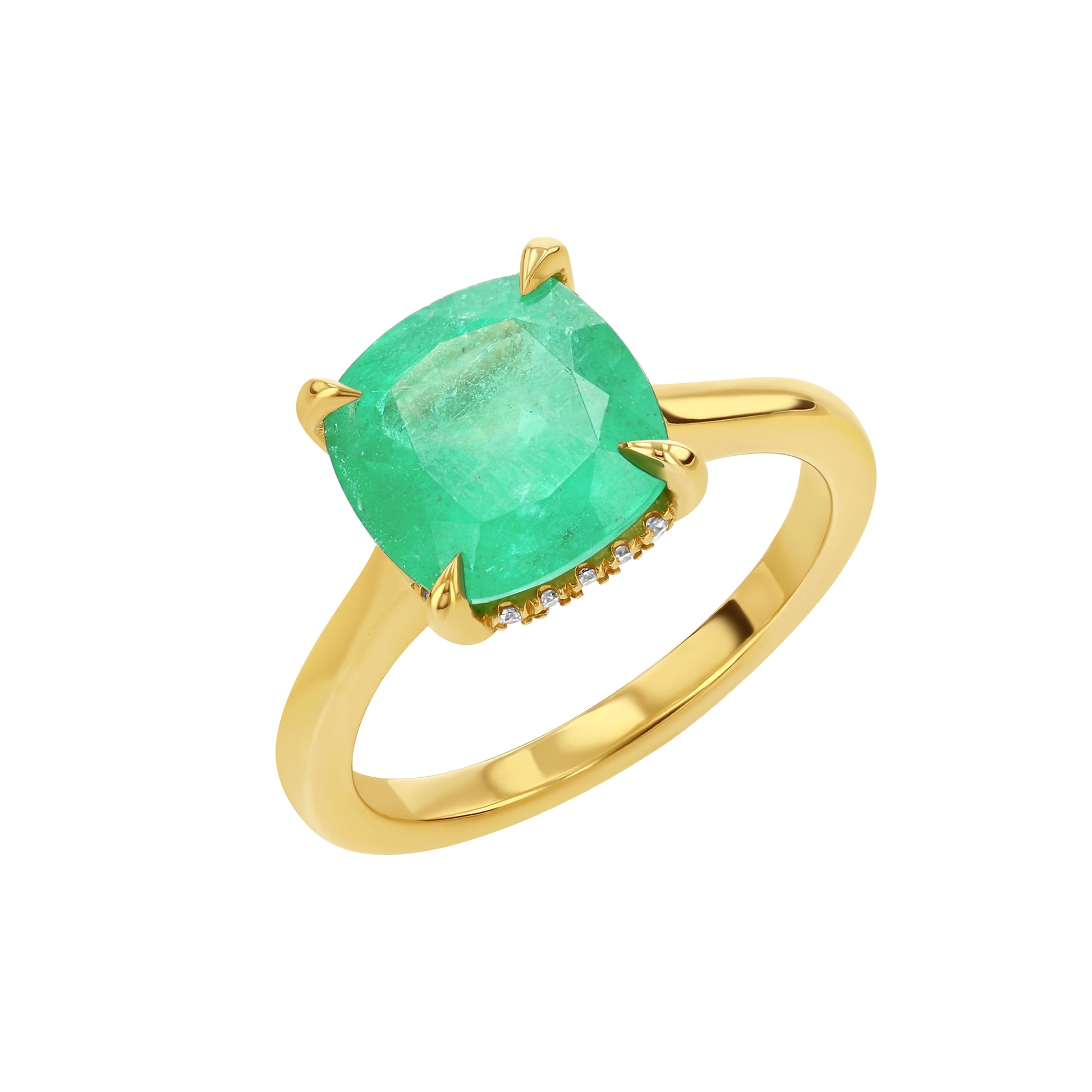 4.83ct Colombian Emerald Belle Ring