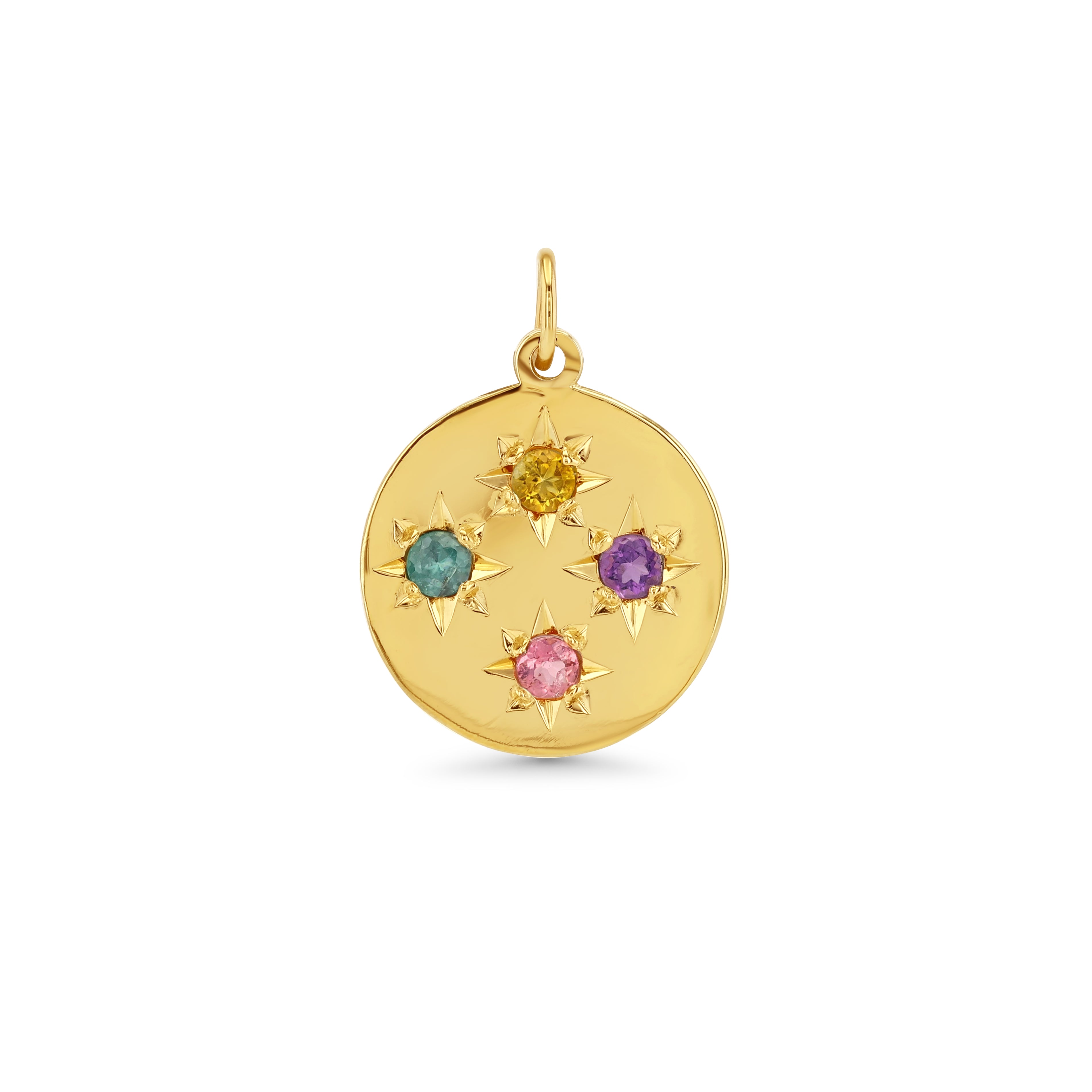Birthstone Compass Charm 4 Stones