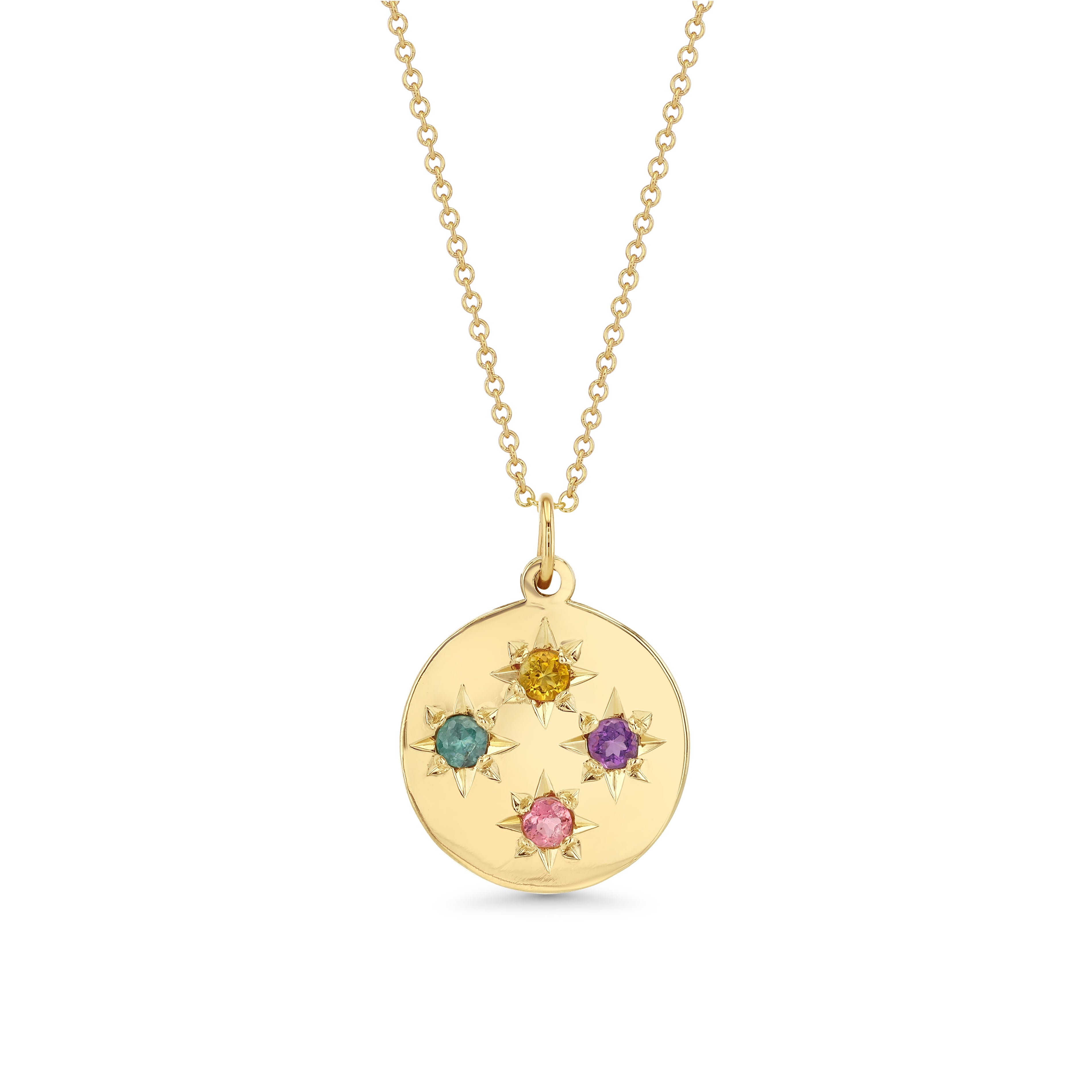 Birthstone Compass Charm 4 Stones