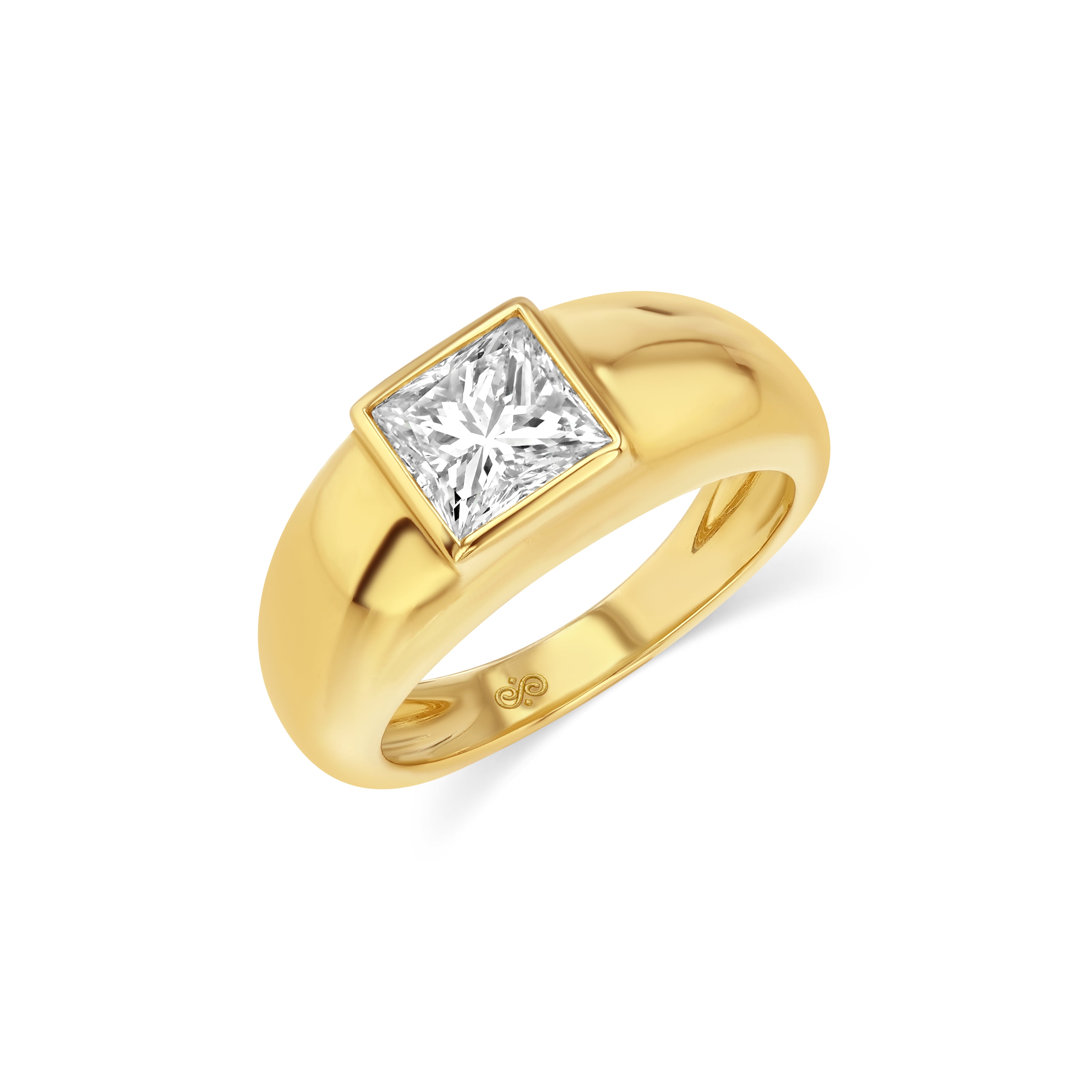 1.21ct Princess Cut Diamond Bezel Set Cloud Ring