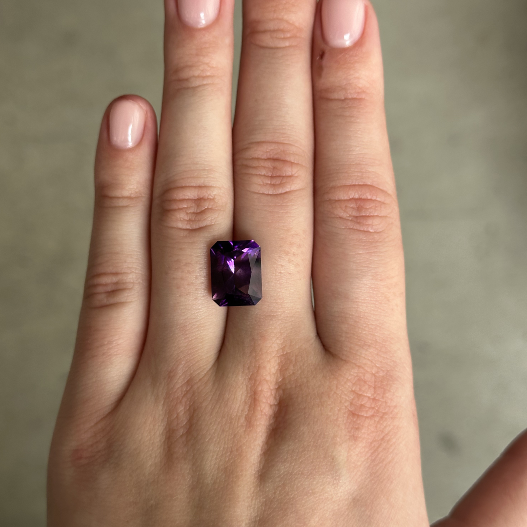 Bespoke 5.68ct Arizona Amethyst Mixed Radiant Cut