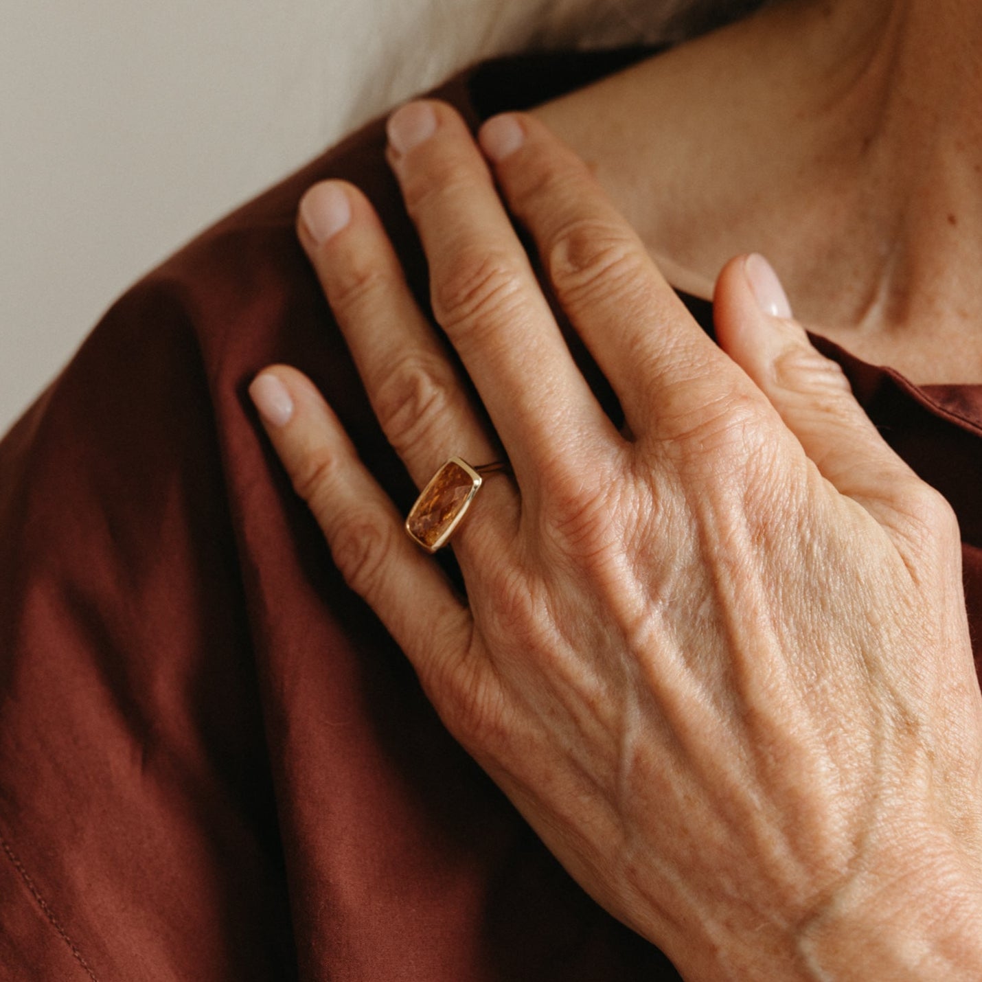 5.79CT TOPAZ BEZEL RING