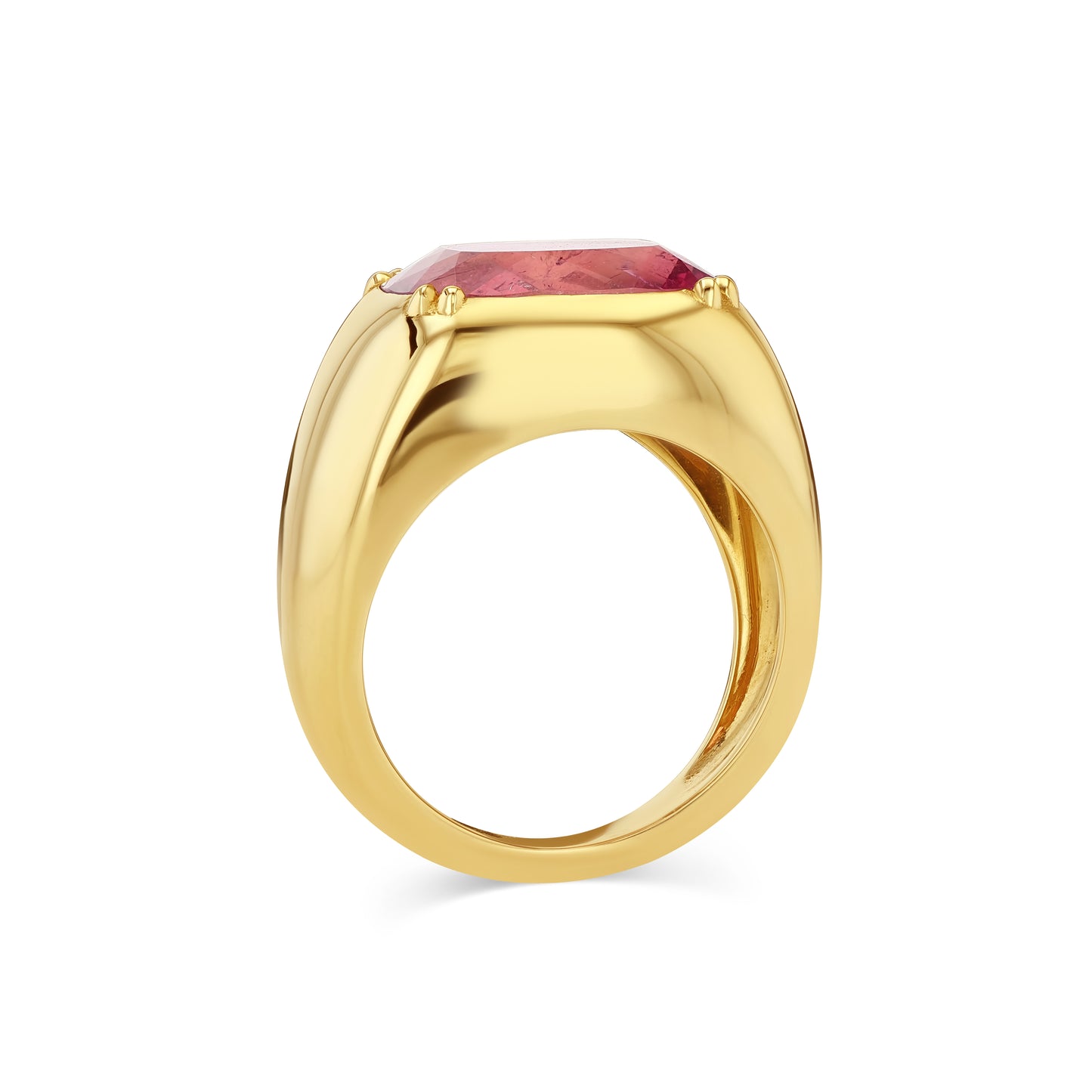 5.94CT PINK TOURMALINE DOUBLE PRONG CLOUD RING
