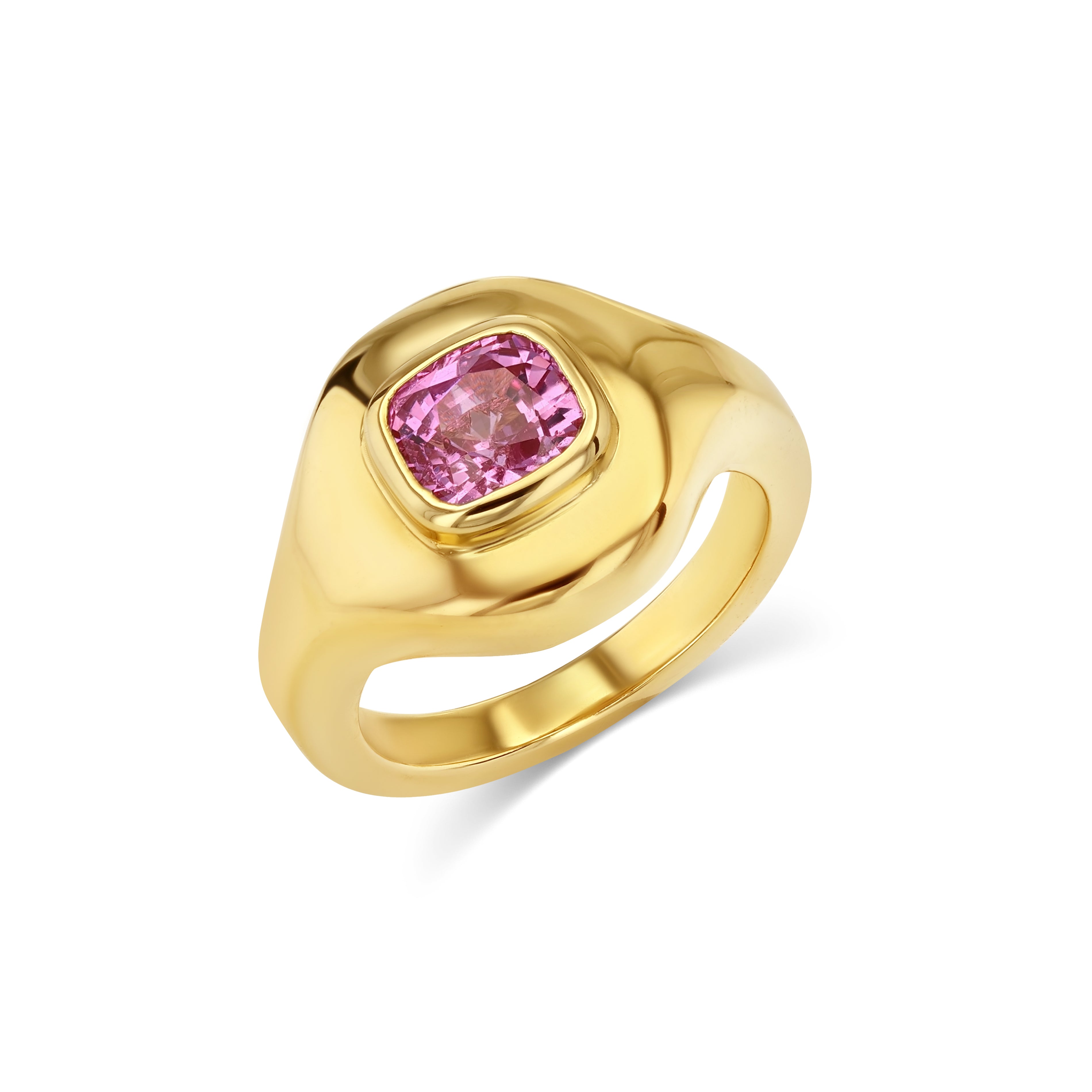1ct Pink Sapphire Ripple Ring