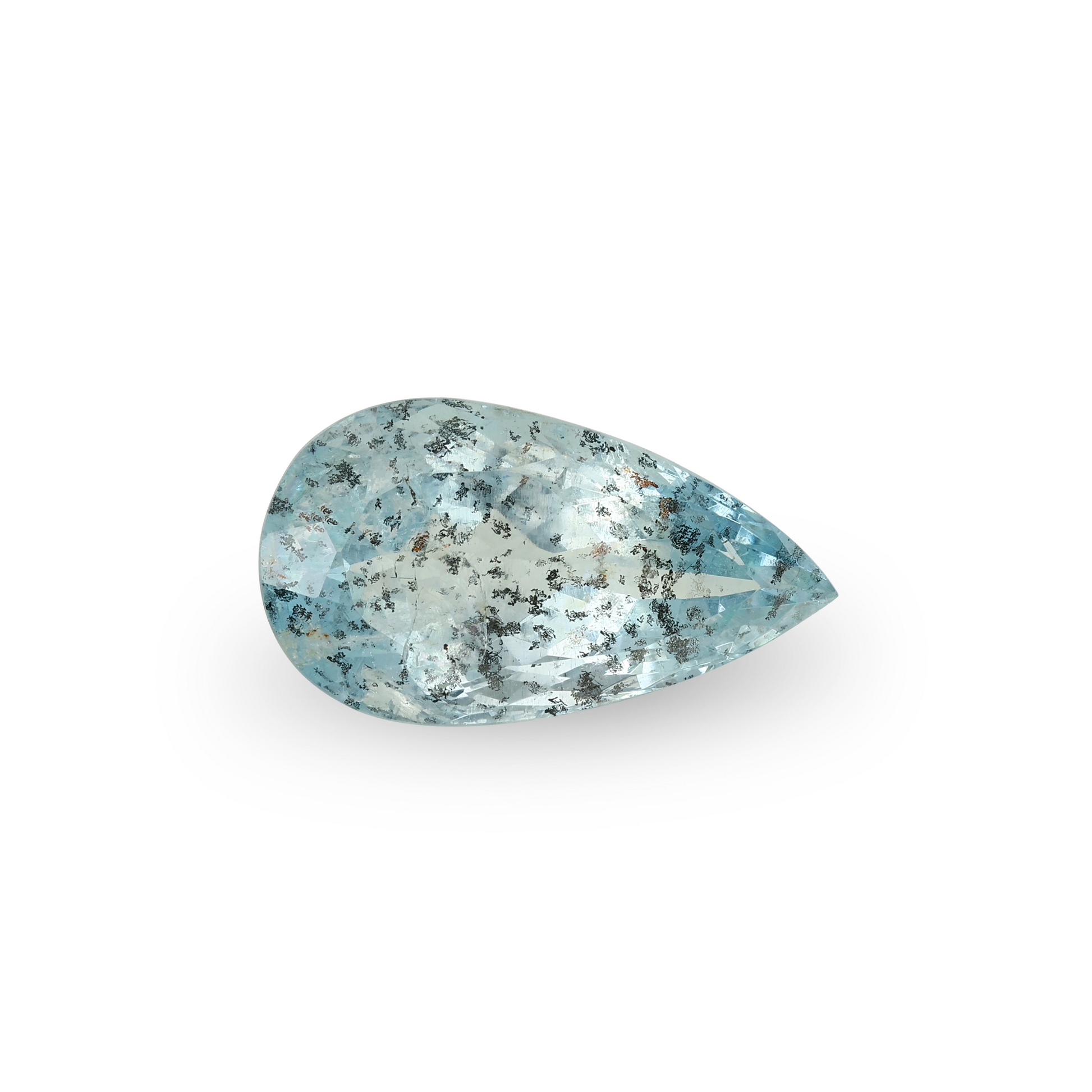 Bespoke 6.02ct Pear Cut Speckled Aquamarine