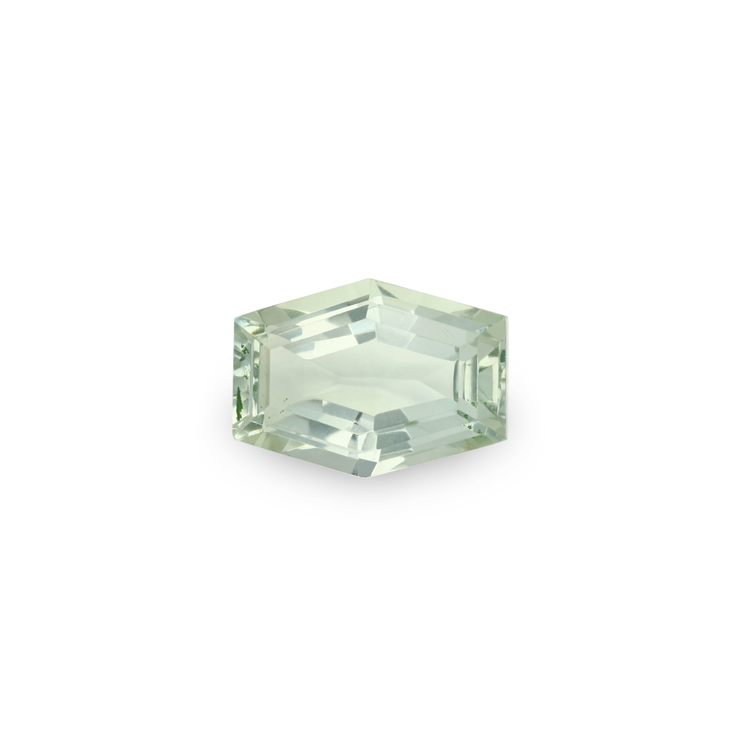 Bespoke 6.32ct Green Amethyst Hexagonal Set Cut