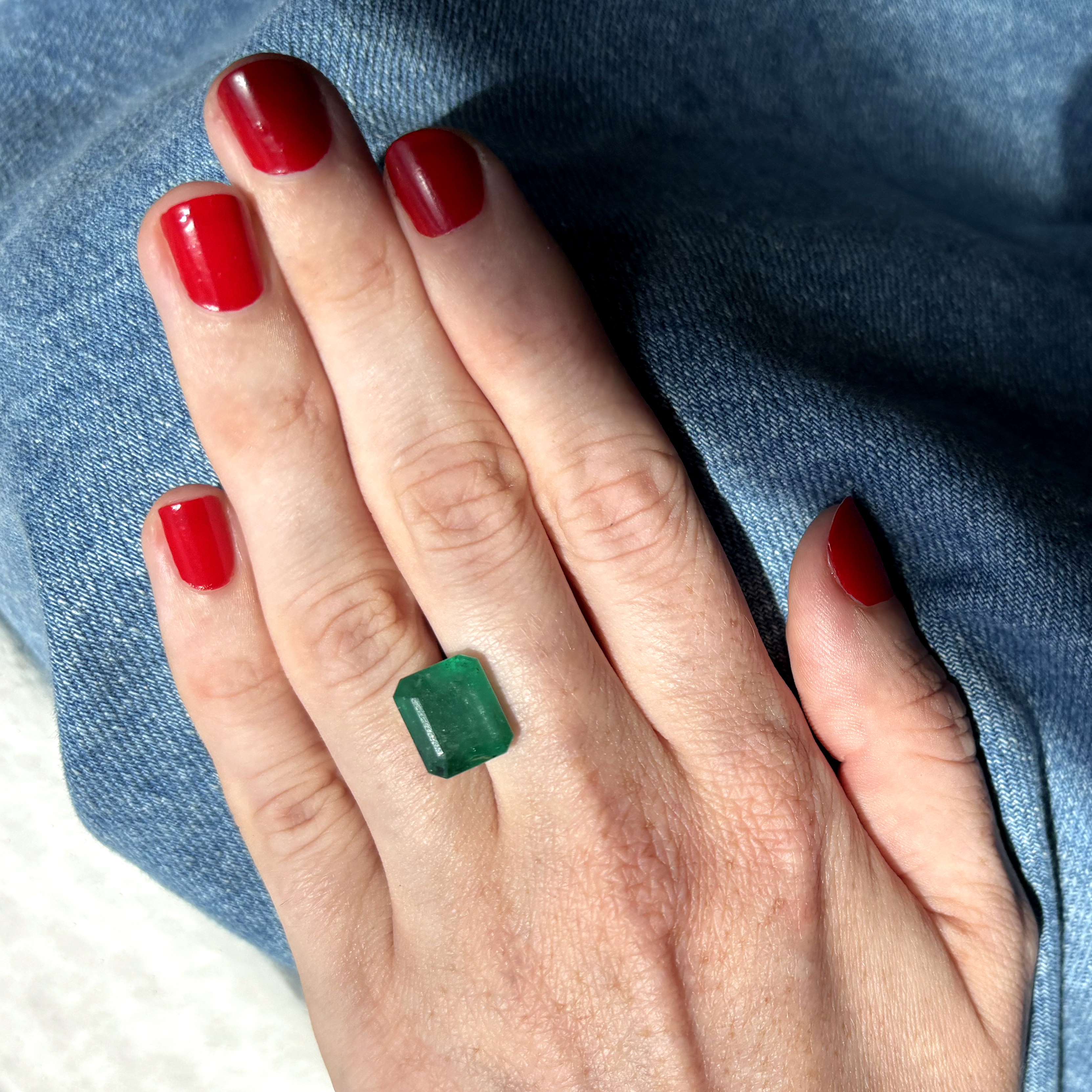 Bespoke 6.88ct Zambian Emerald Cut Emerald