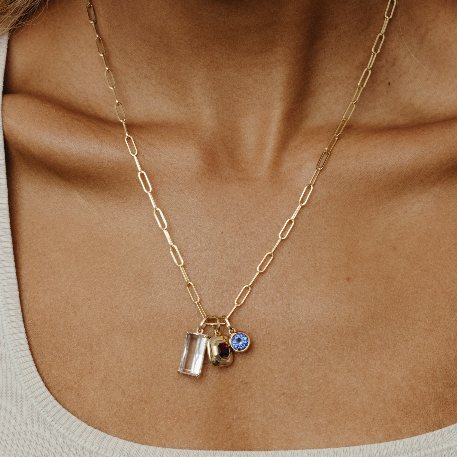 6.89ct Kunzite Prong Set Double Basket Charm