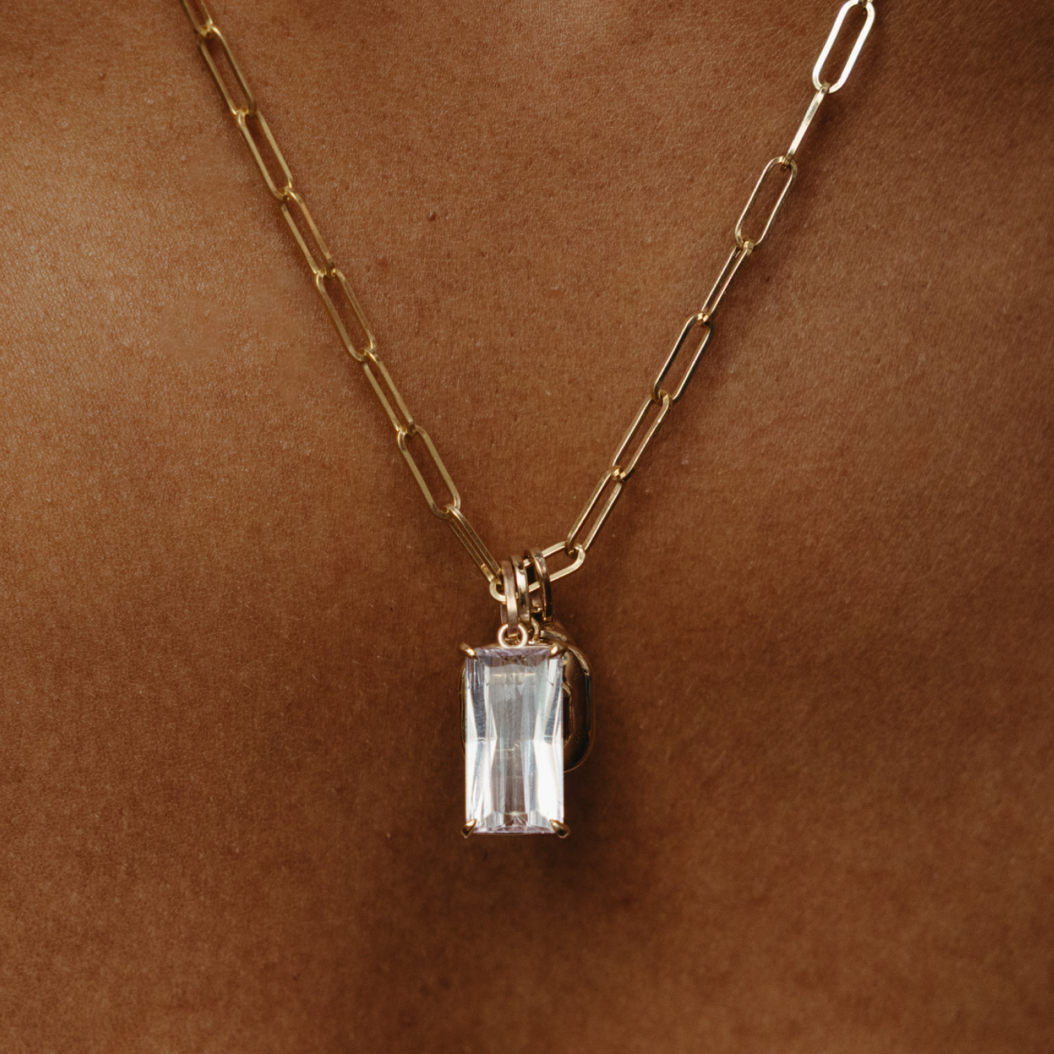 6.89ct Kunzite Prong Set Double Basket Charm