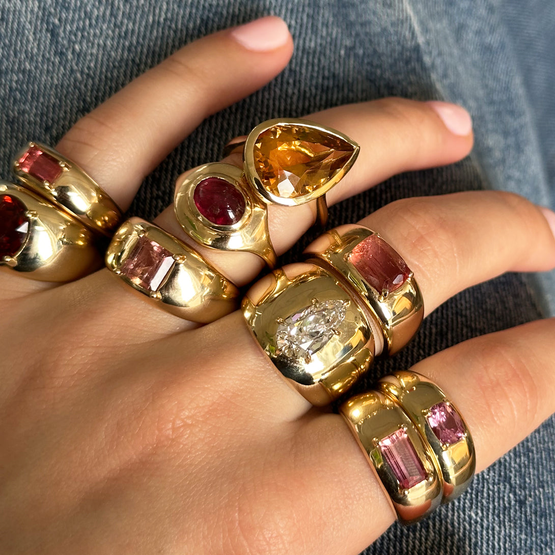 0.98ct Imperial Topaz Step Cut Cloud Ring