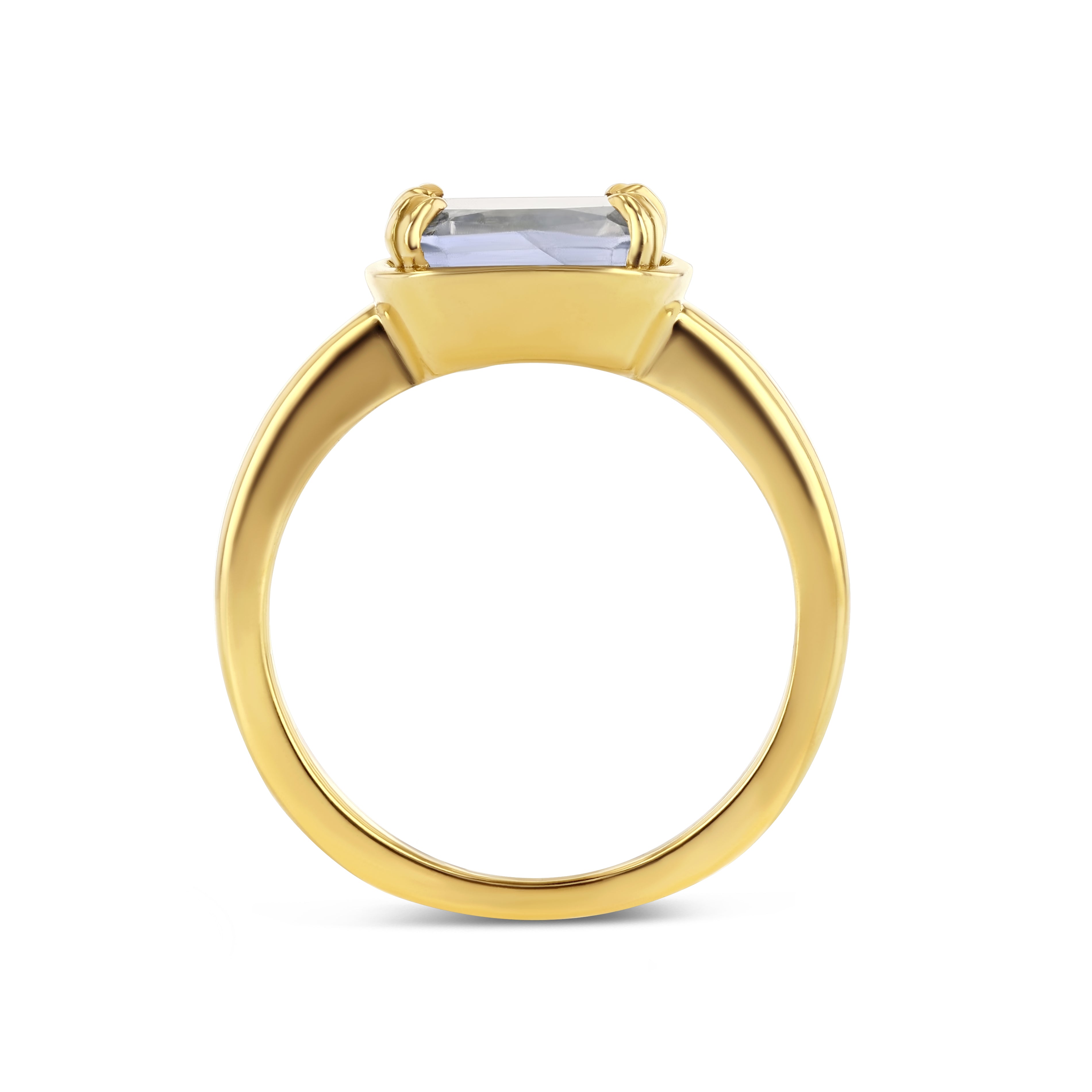 WHITE SAPPHIRE ROSE CUT BASKET RING